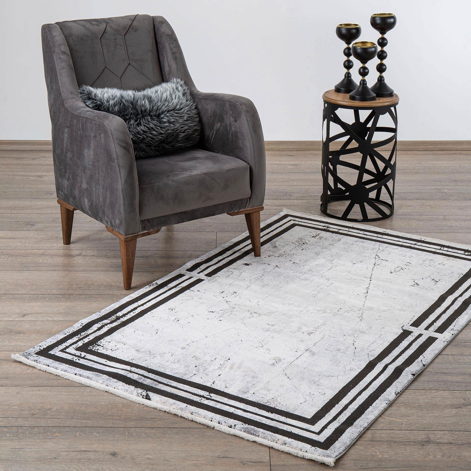 İpek Mekik 160x235 cm Erva Halı 376-18101A-SIYAH