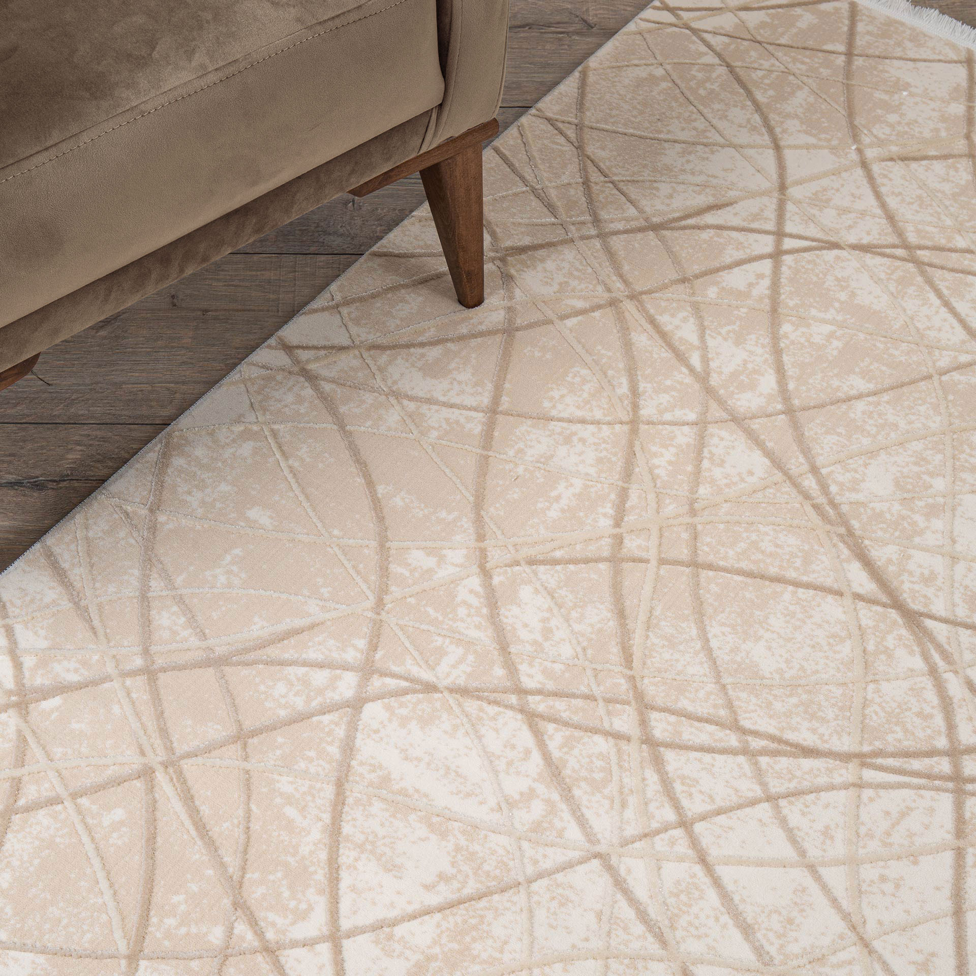 İpek Mekik 200x300 cm Sardes Halı 600-6111A-KREM
