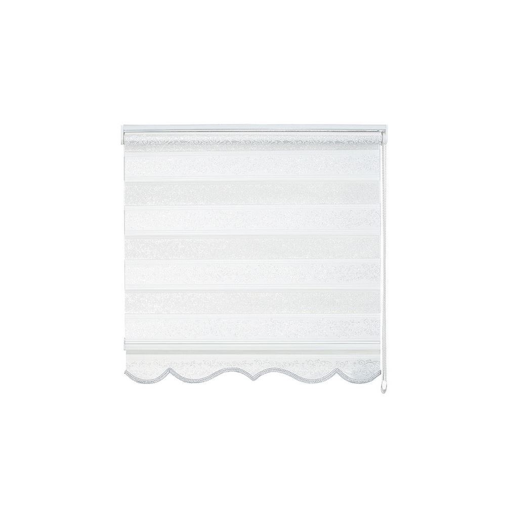 Evaks 650-01 Sarmaşık Jakar Zebra Desenli 200x200 Cm Krem Stor Perde