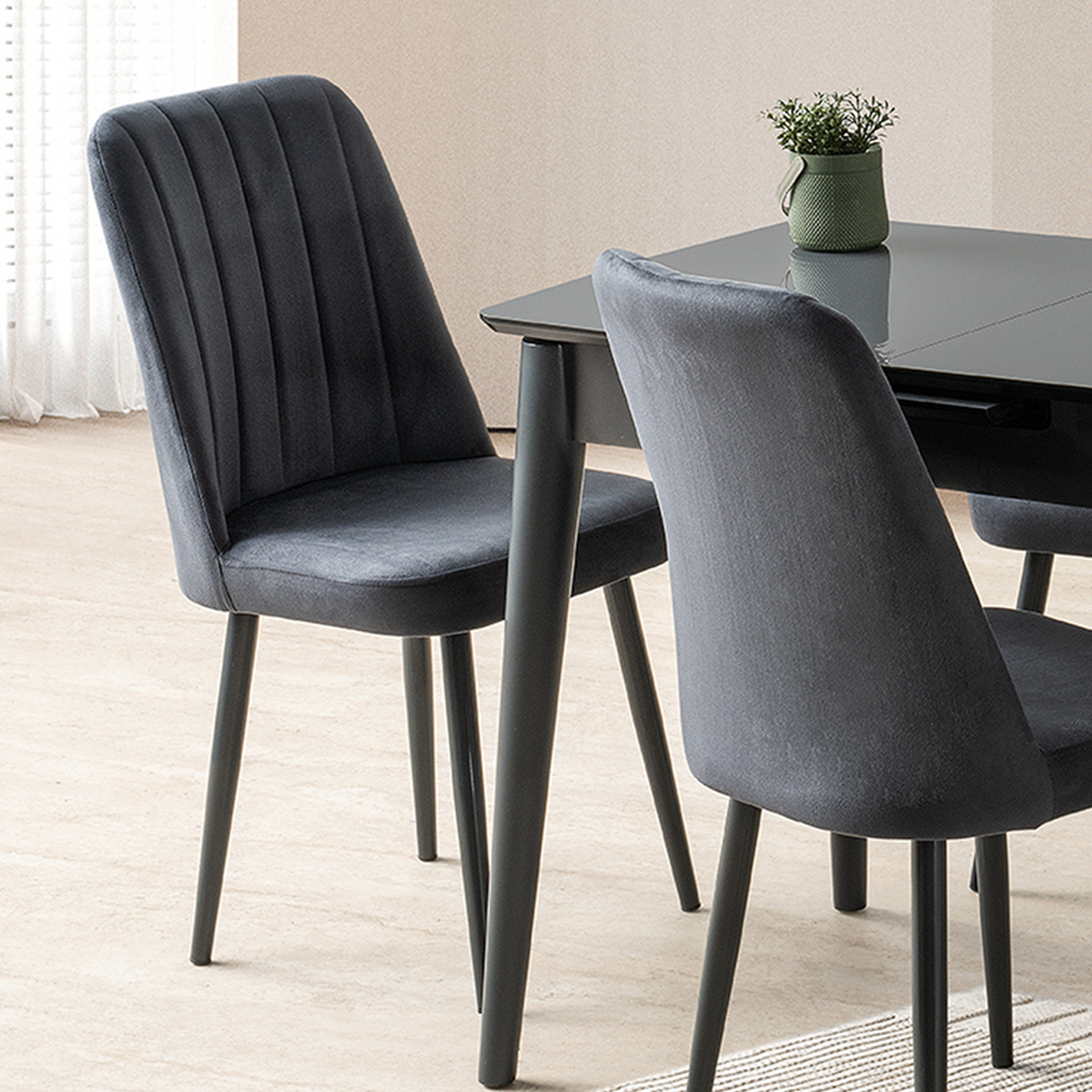 Venüs Masa Takımı 60x100 cm Antrasit | EVKUR