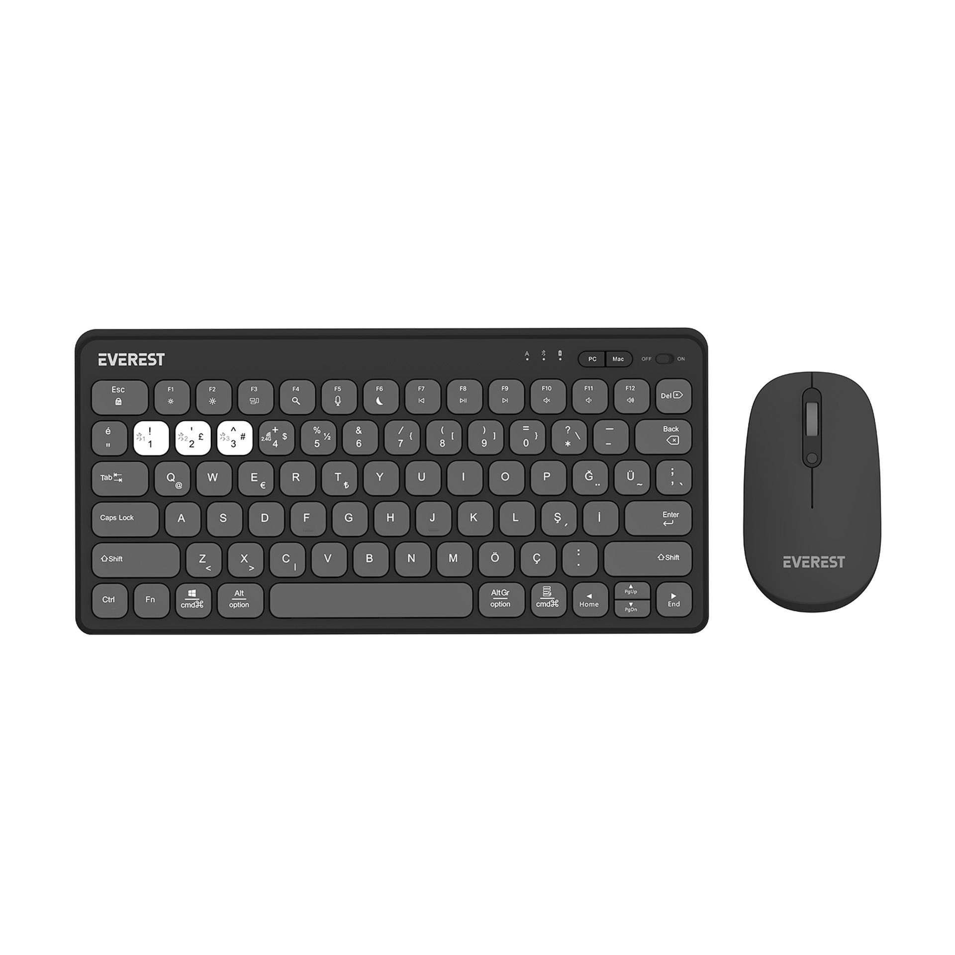 Everest Lumi KM-BT903 Siyah Klavye Seti | Evkur