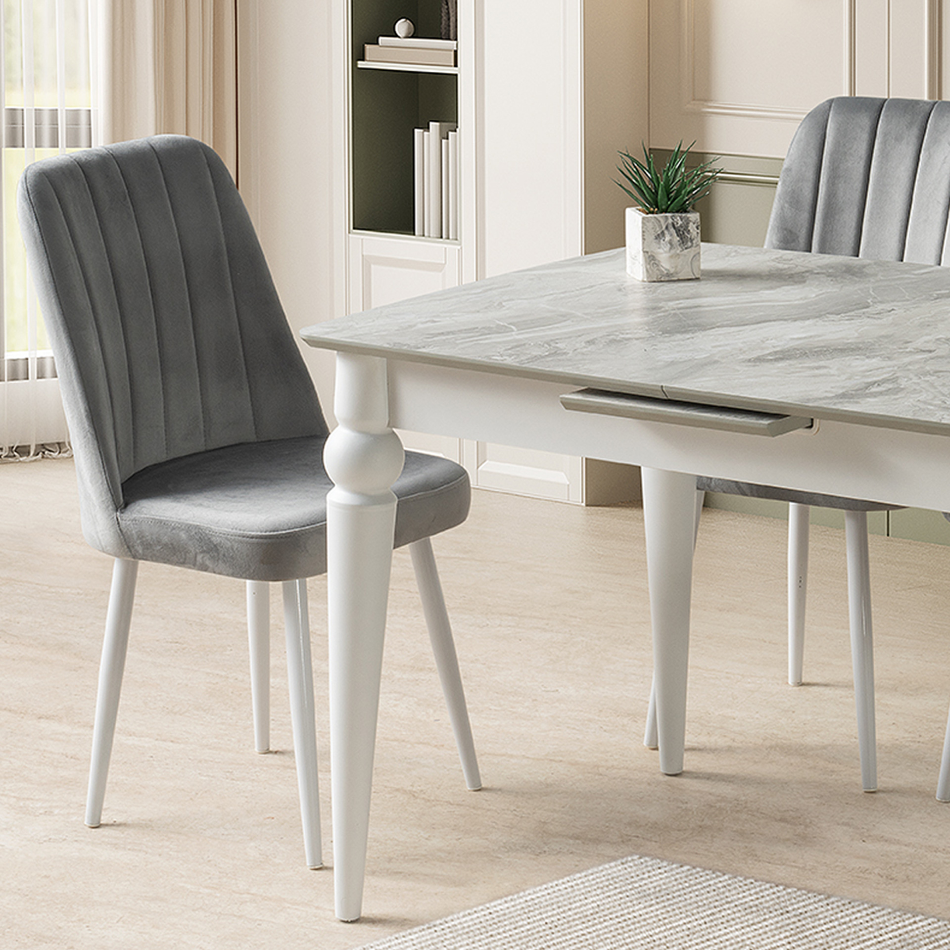 Venüs Masa Takımı 80x120 cm Bermuda-Gri | Evkur