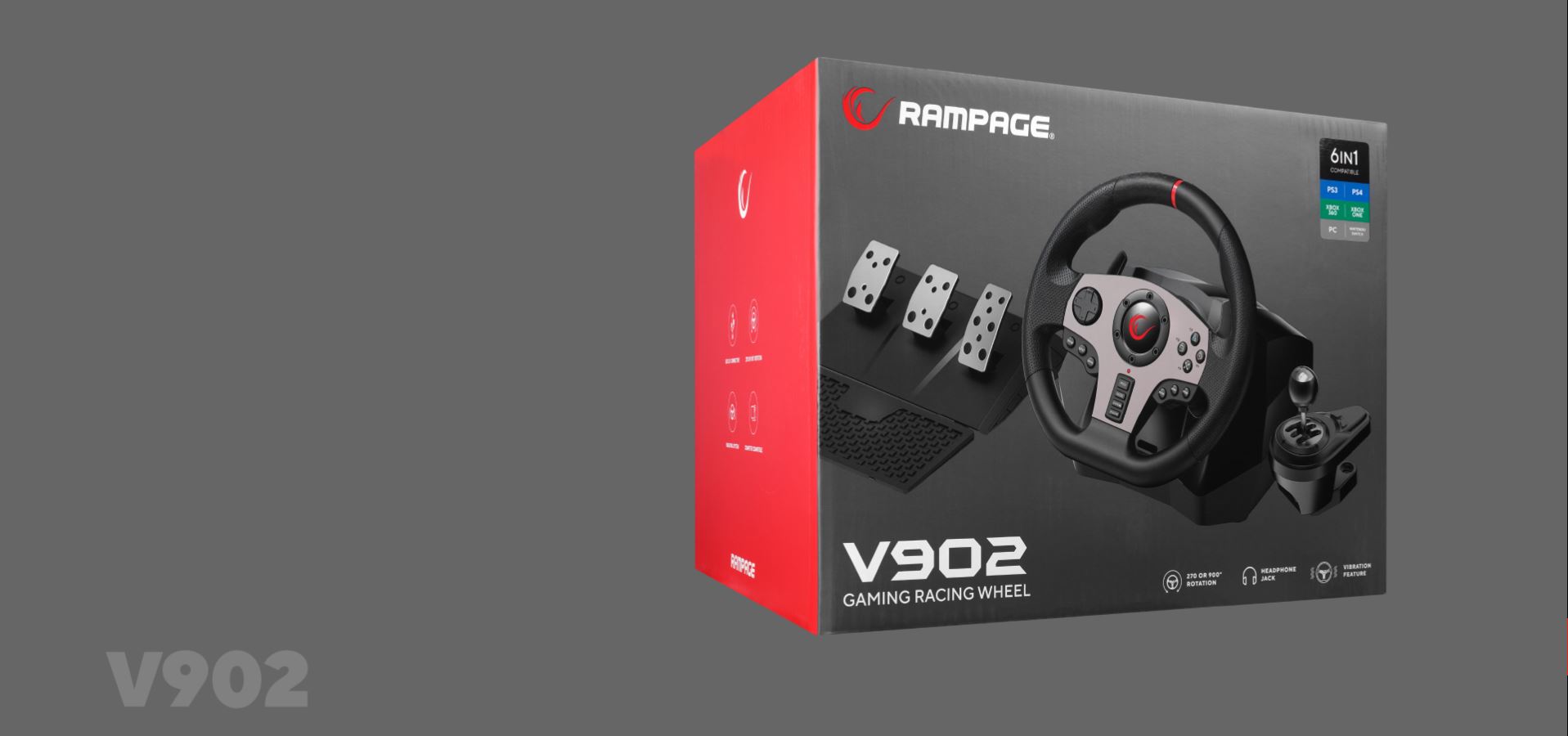 Rampage V902 3 Pedallı Gaming Oyuncu Direksiyonu | Evkur