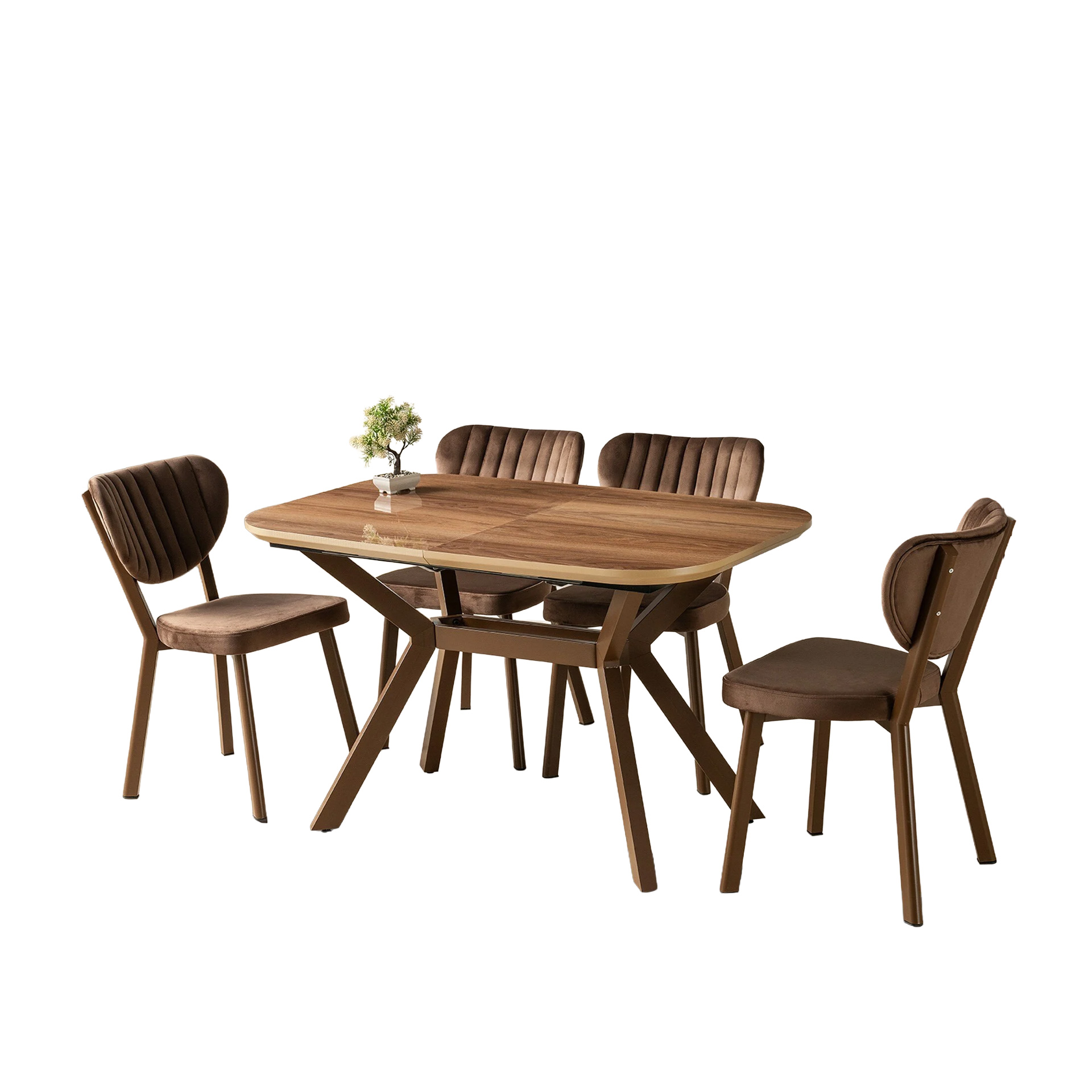 Valentino 80x130 Hazal-Kahve Masa Takımı | Evkur