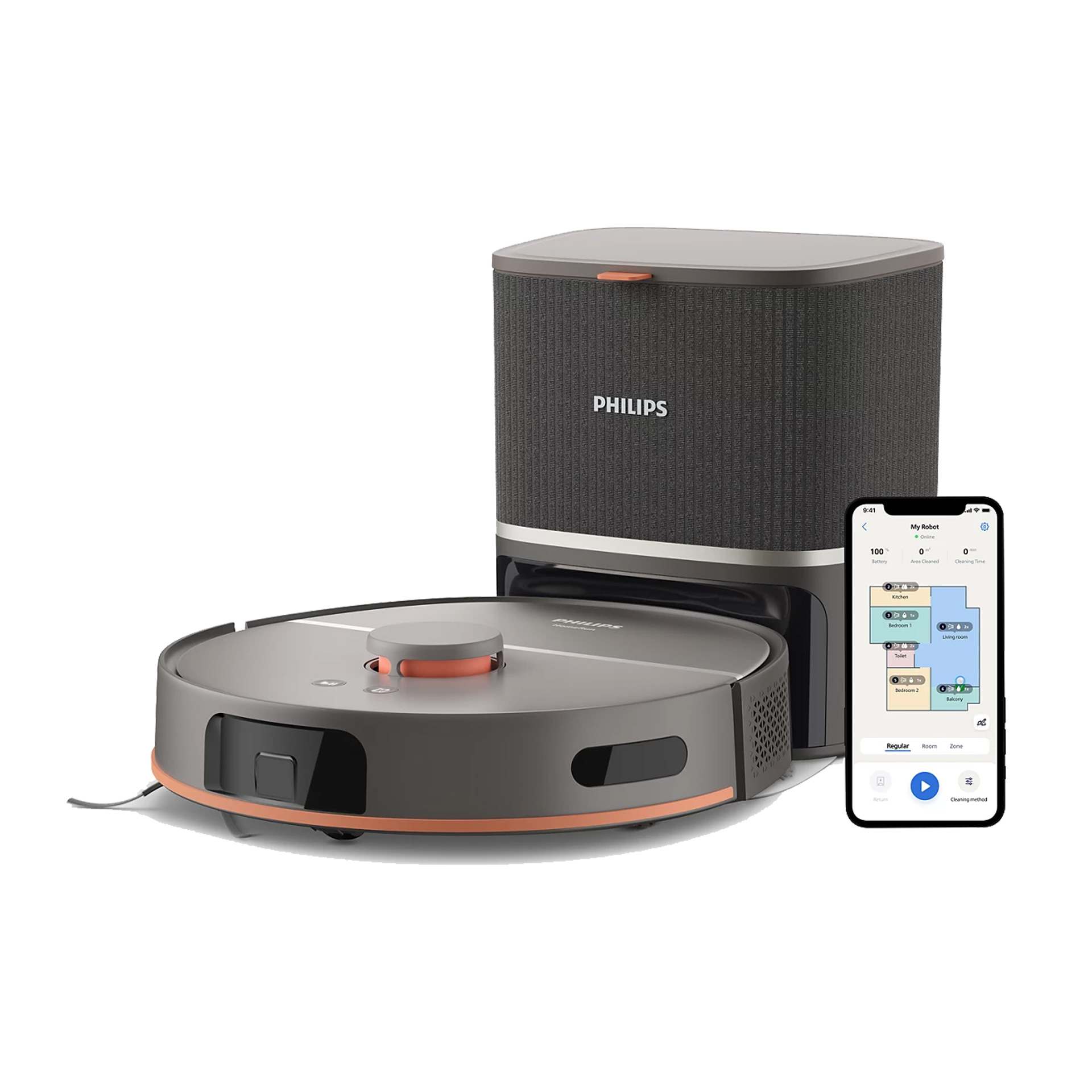 Philips HomeRun 5000 Serisi Çöp Kovalı Robot Süpürge | Evkur