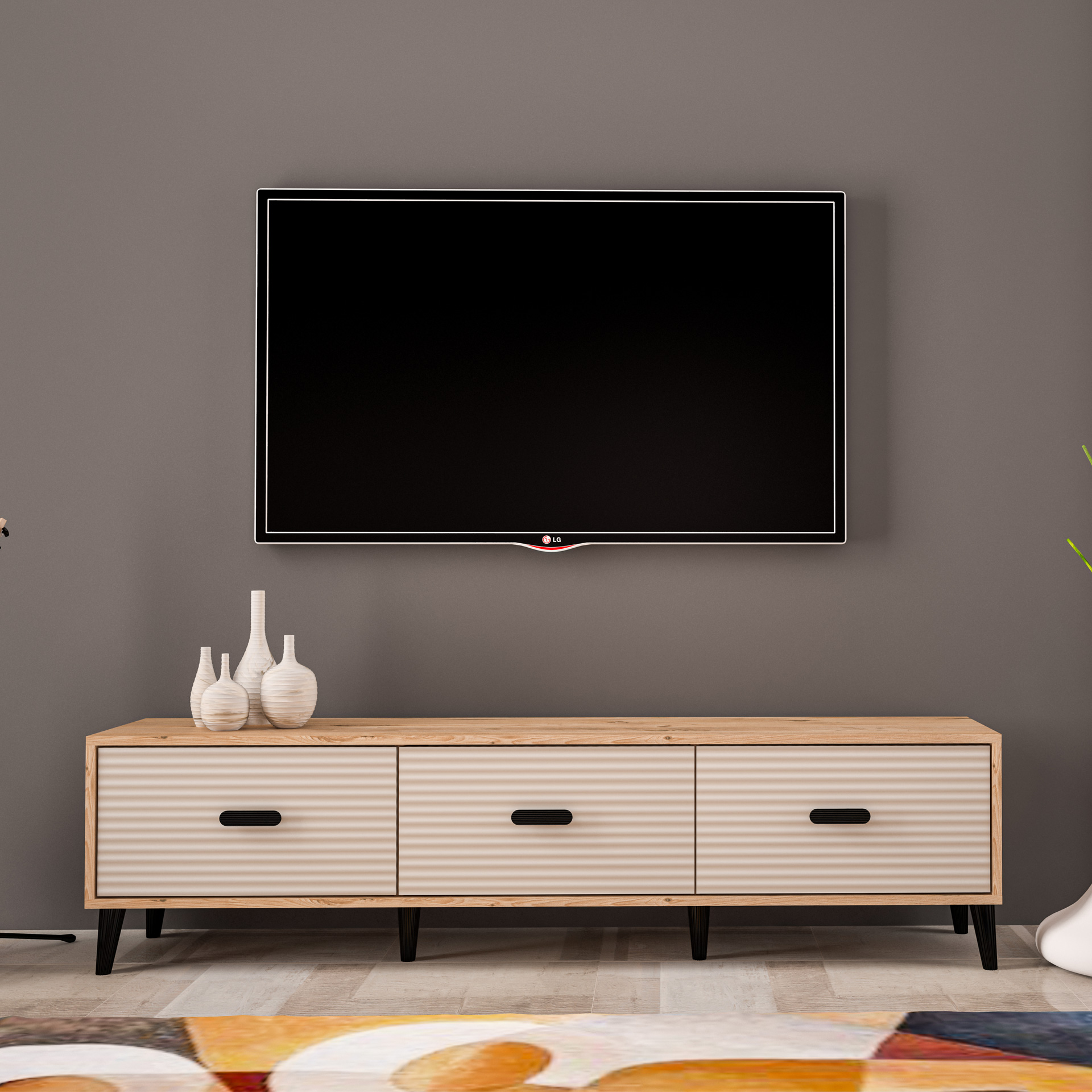 Movemo 180 cm TV Sehpası Atlantik Çam Dor | Evkur