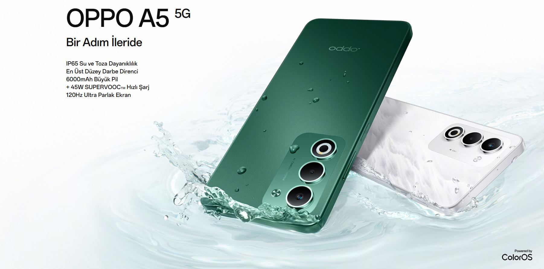 Oppo A5 8/256GB 5G Akıllı Telefon Şafak Yeşili Evkur'da