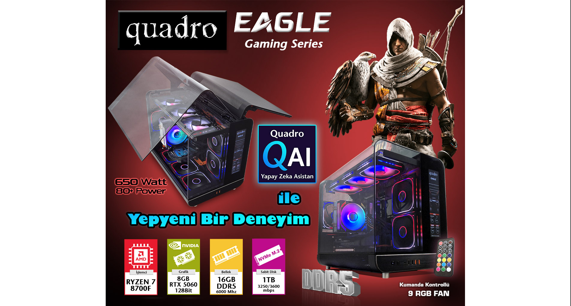 Quadro Eagle AI AMD Ryzen 7 8700F 16GB RAM