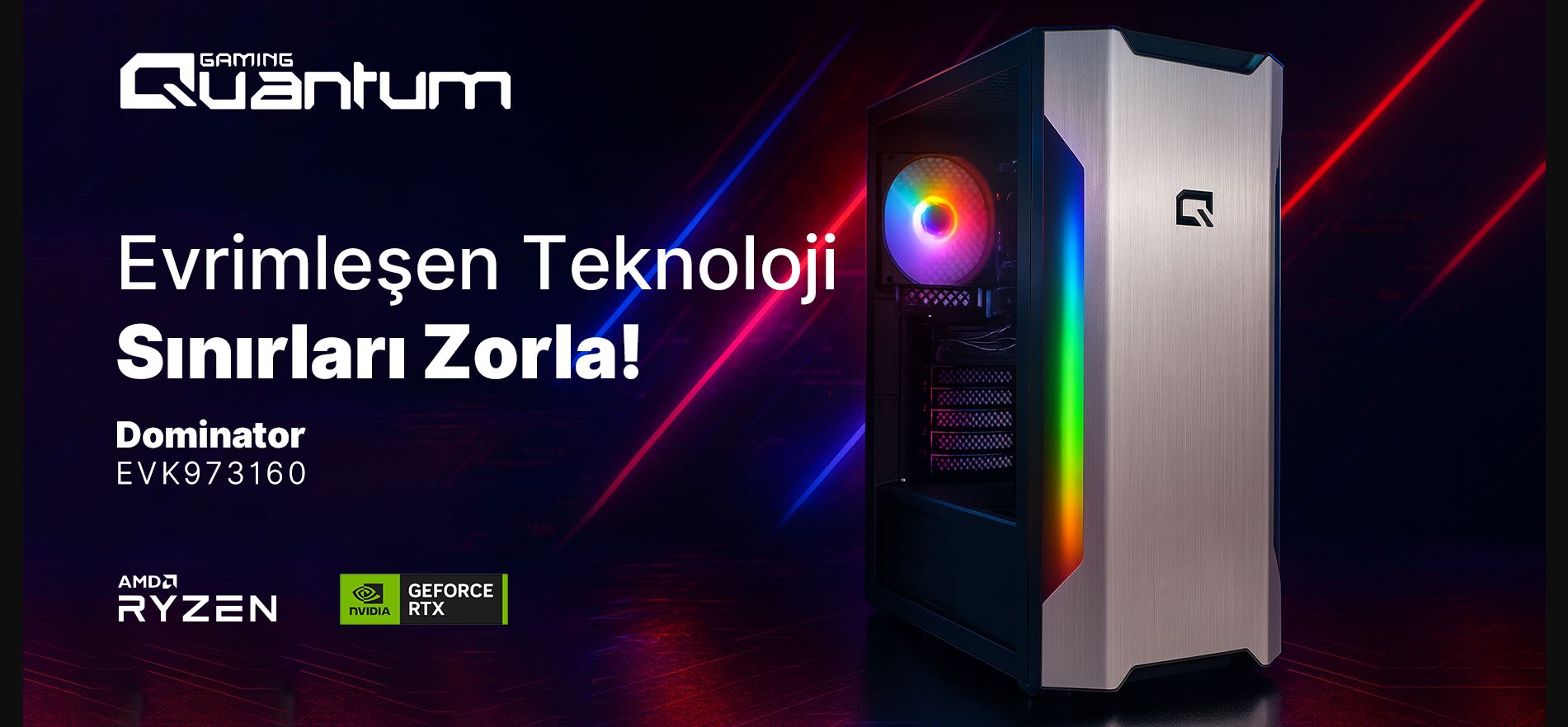 Technopc Dominatör R7 9700X RTX 5060 Ti 32GB Gaming | Evkur