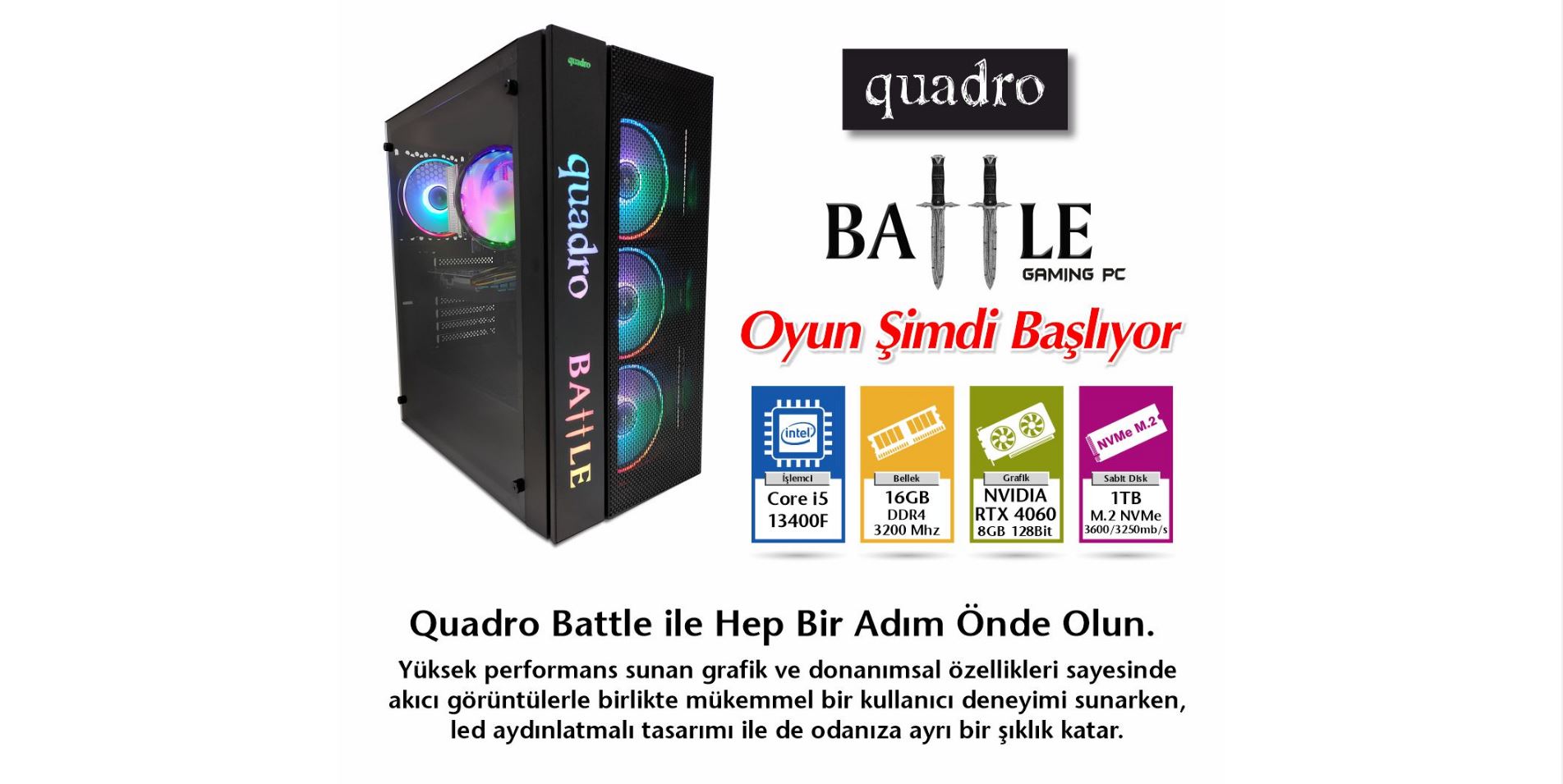 Quadro İntel Core I5 13400F 2.5 GHZ 16GB RAM