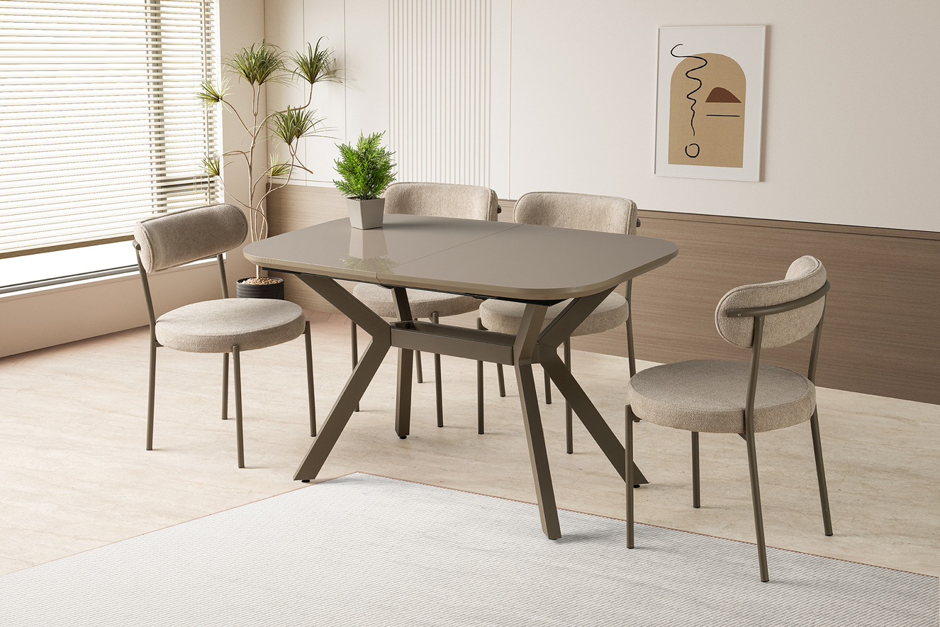 Valentino Masa Takımı 80x130 cm Cappuccino-Vizon | Evkur