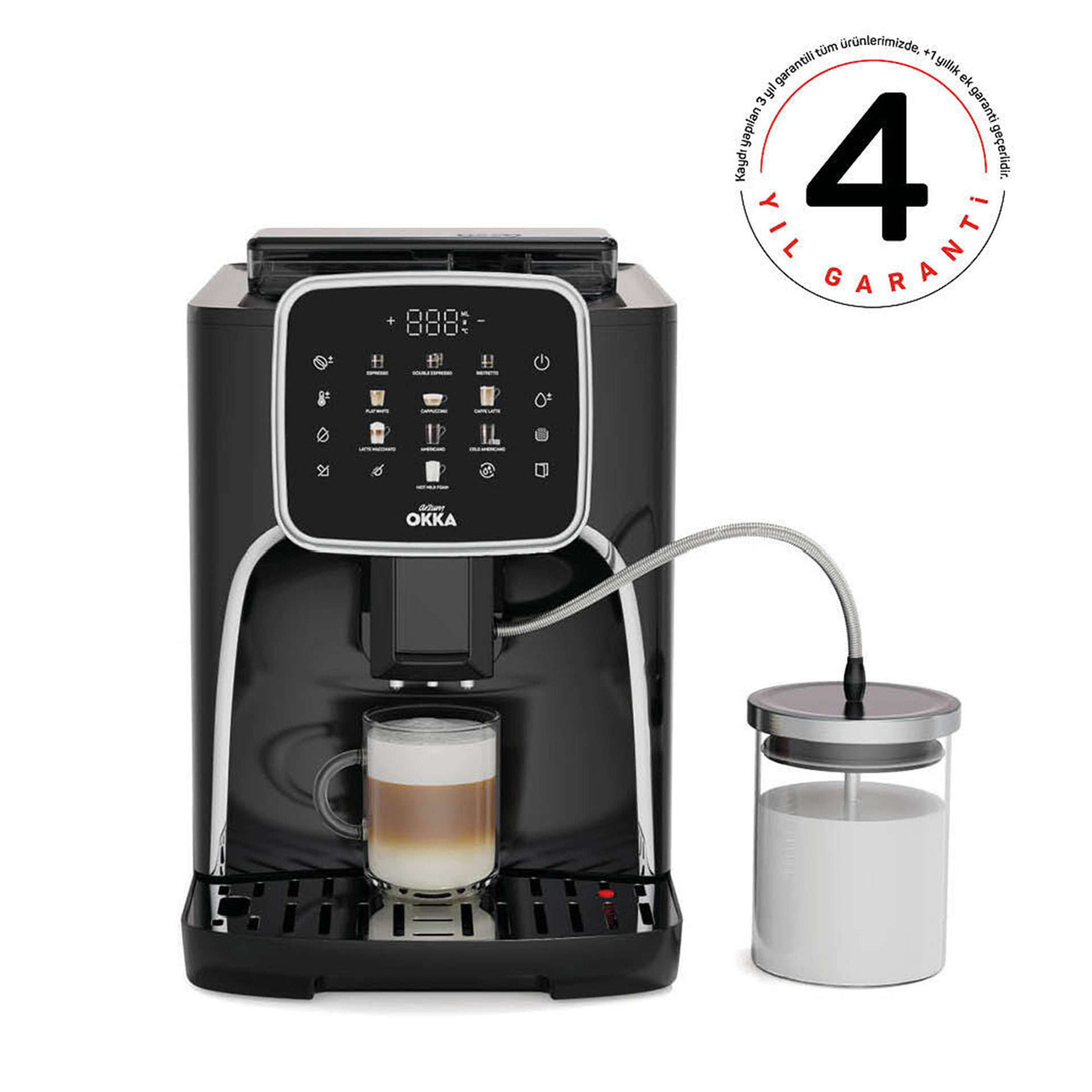 Arzum OK0028 Tam Otomatik Espresso Makinesi Krom | Evkur