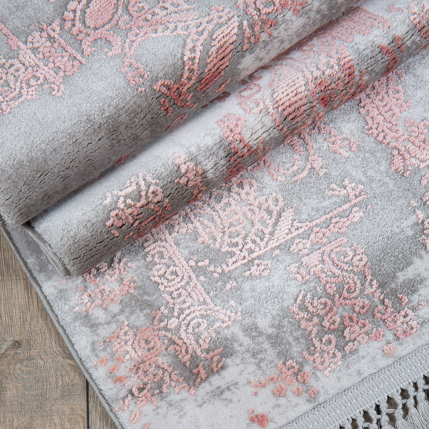 İpek Mekik 100x200 cm Blossom Halı 200-13503A-PEMBE