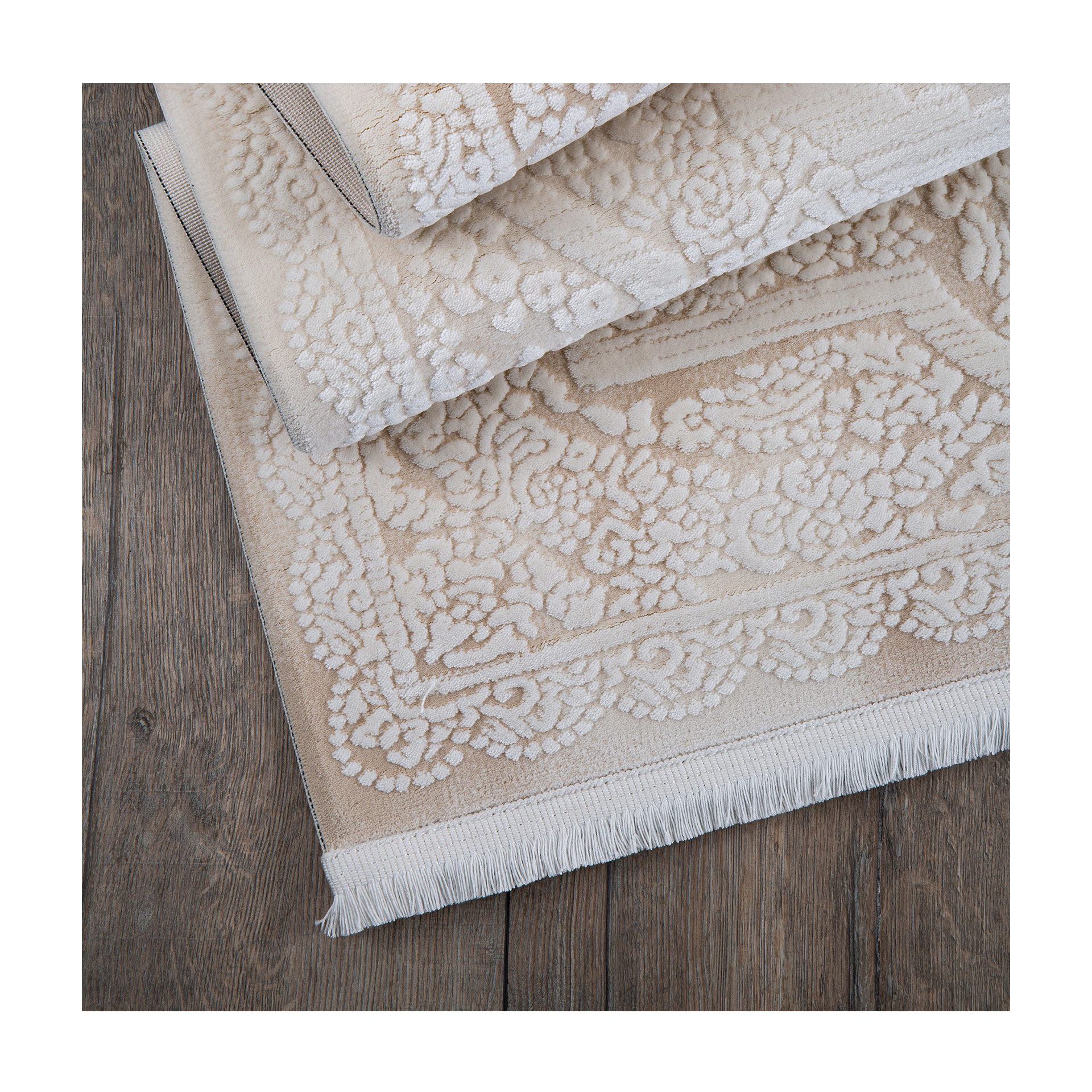 İpek Mekik 80x300 cm Sardes Halı 240-6137A-KREM