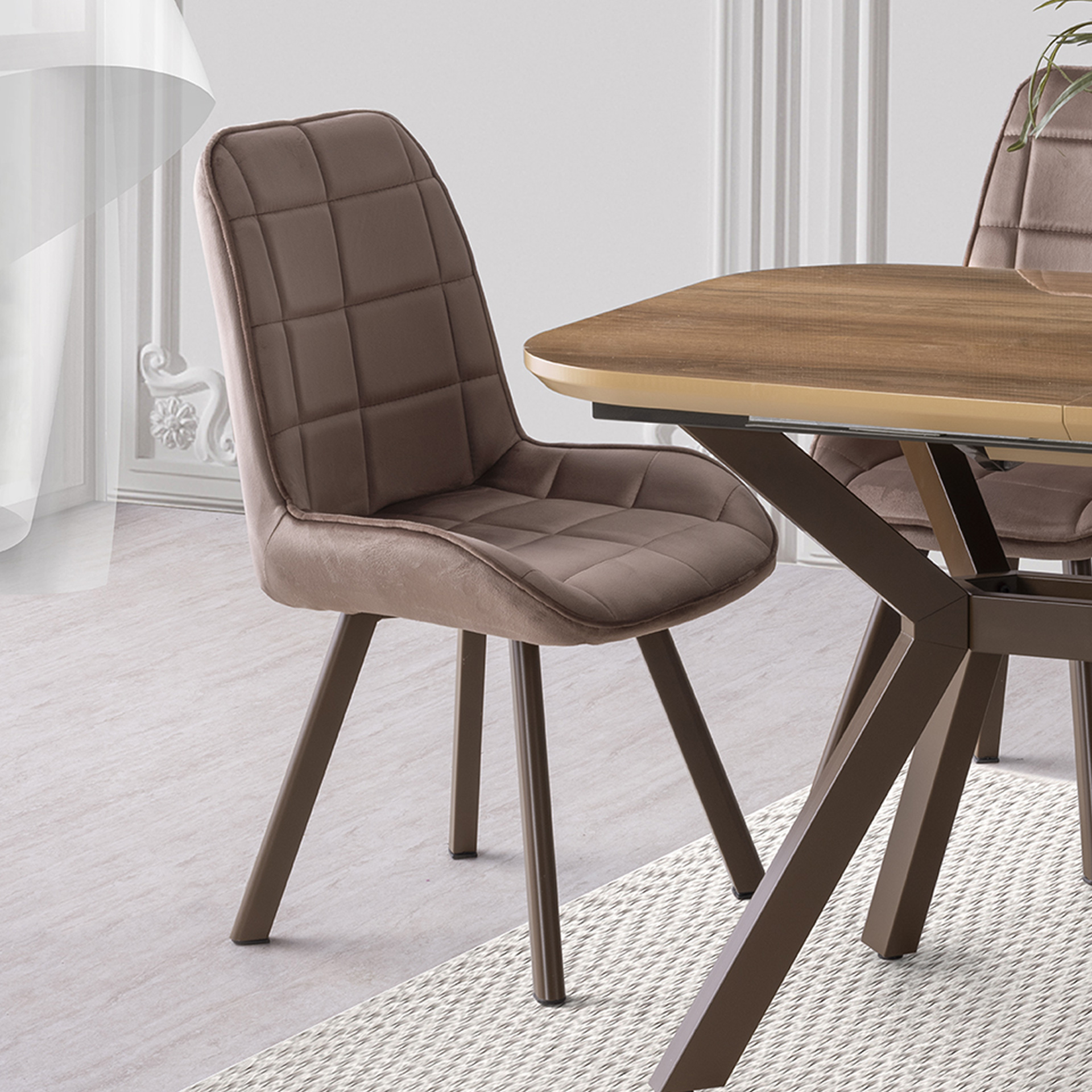 Collana premium rich cream New ① Valentino Masa Takımı 80x130 cm Hazal Kahverengi | Evkur Şık