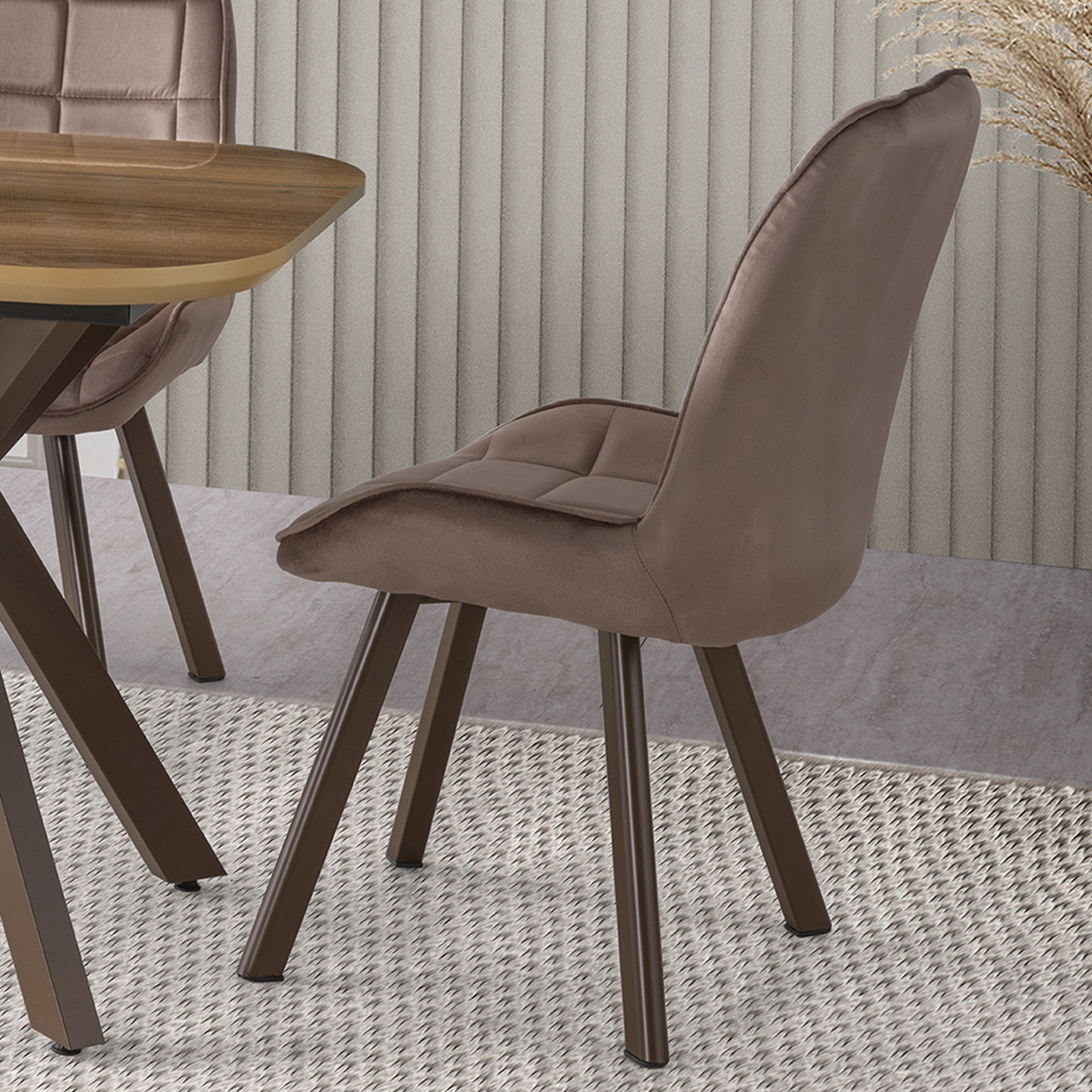 Valentino Masa Takımı 80x130 cm Hazal Kahverengi | Evkur Şık