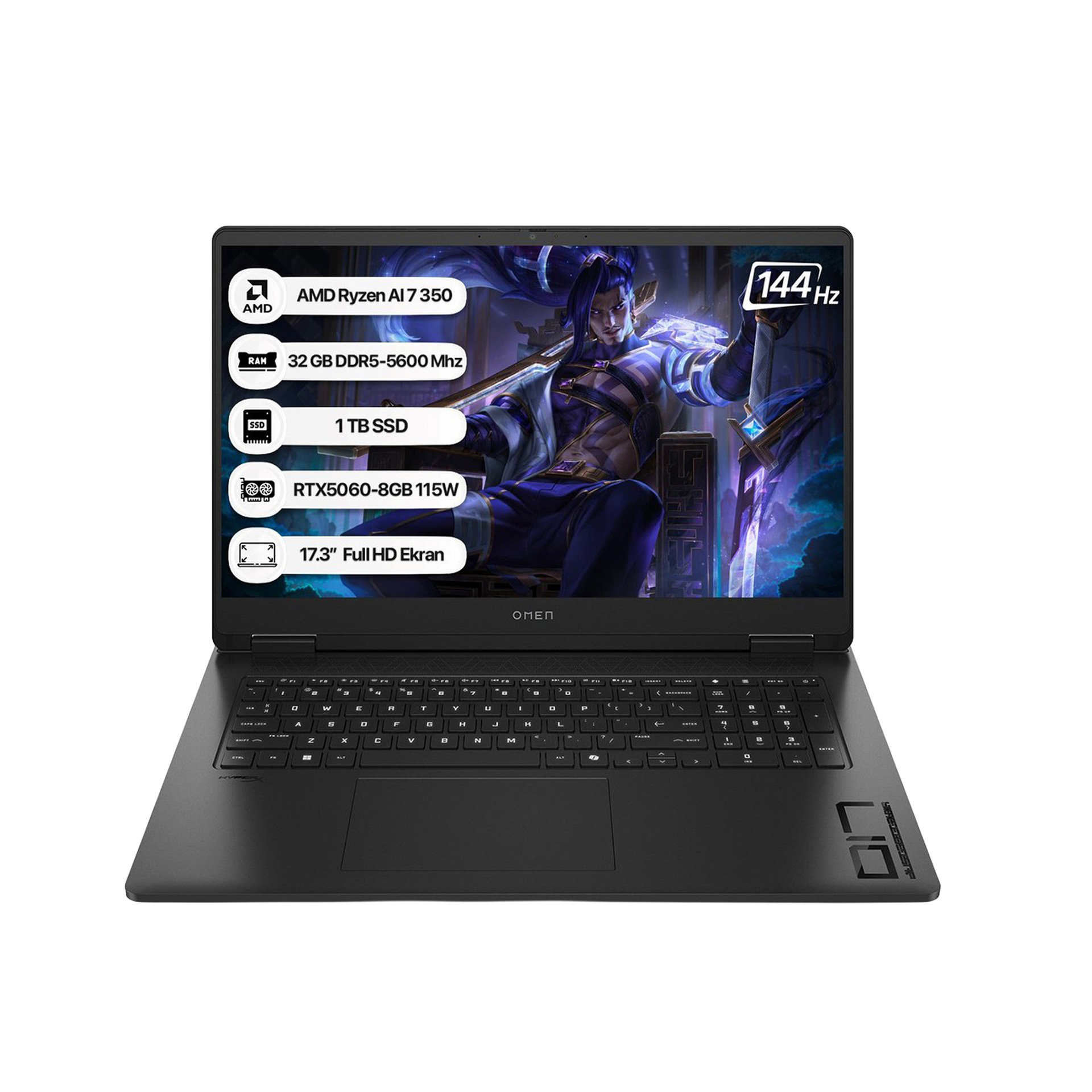 HP Omen R7 AI 350 32GB 1TB RTX5060 17.3