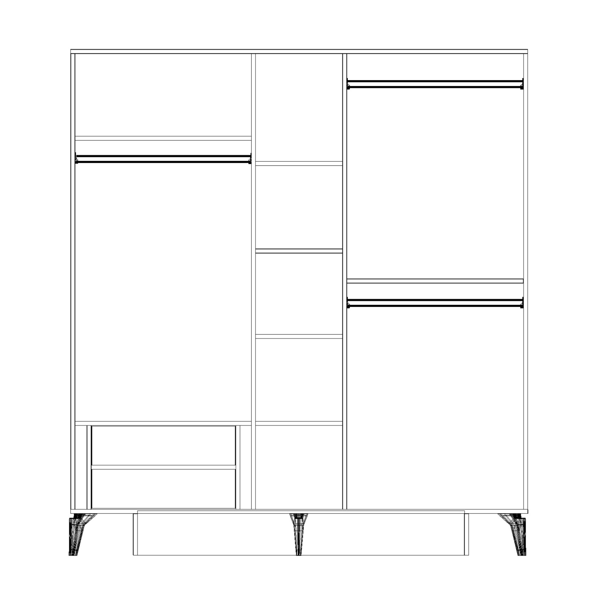 Evkur Collection Sedef 5 Kapılı Dolap
