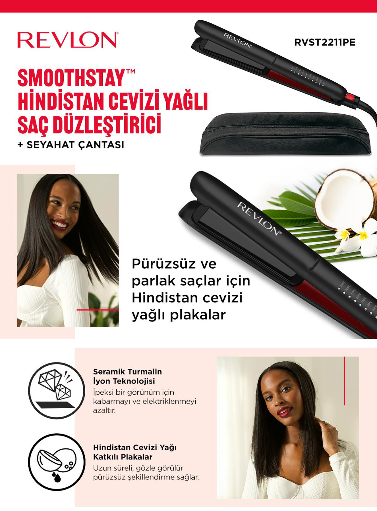 Revlon Hindistan Cevizi Yağlı Düzleştirici | Evkur