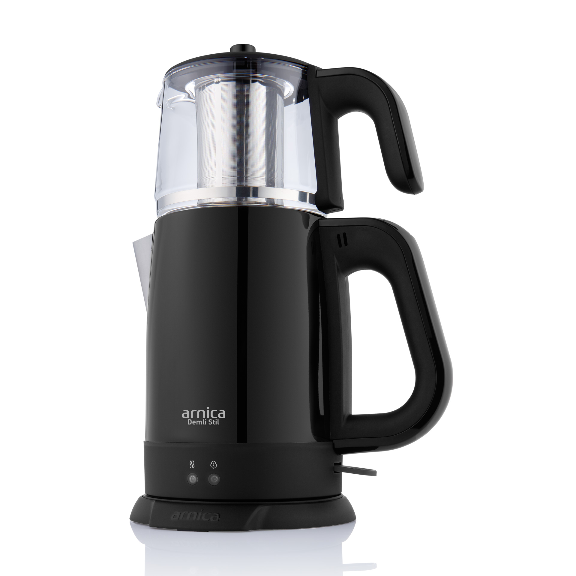 Arnica IH33205 Demli Stil Cam Çay Makinesi Siyah