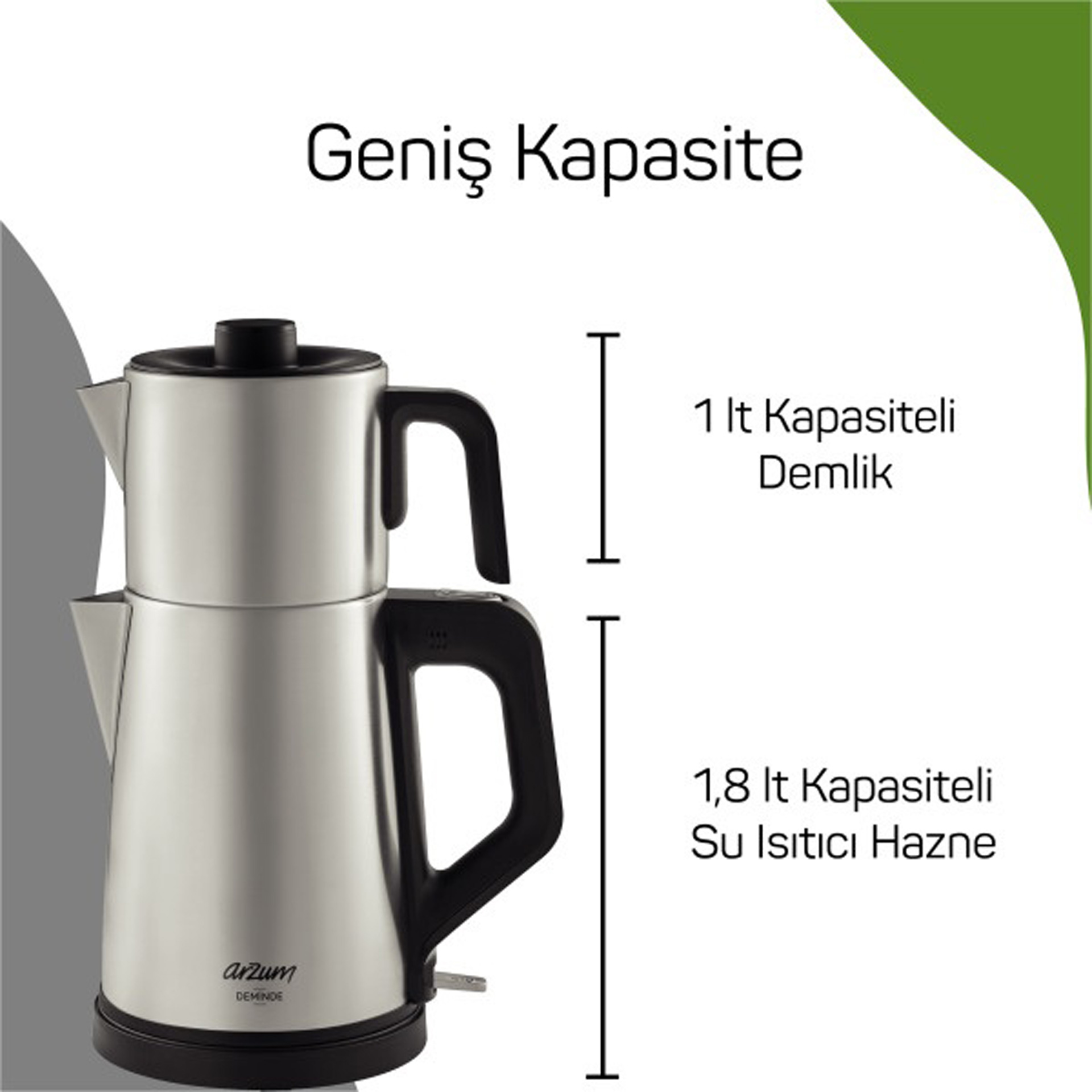 Arzum AR3129 Deminde Çay Makinesi Inox