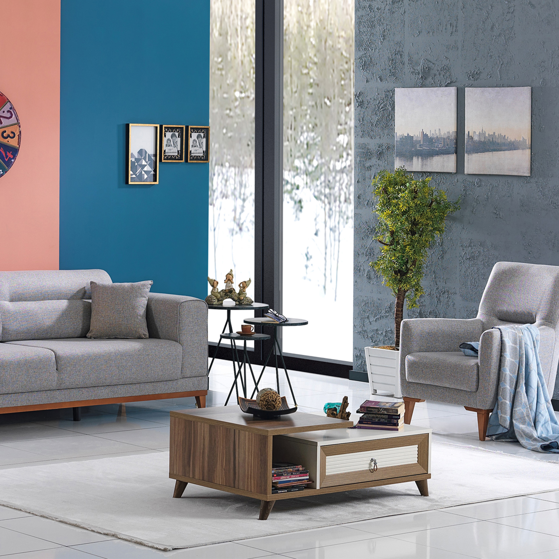 Evkur Collection Efes Koltuk Takımı Keten Krem