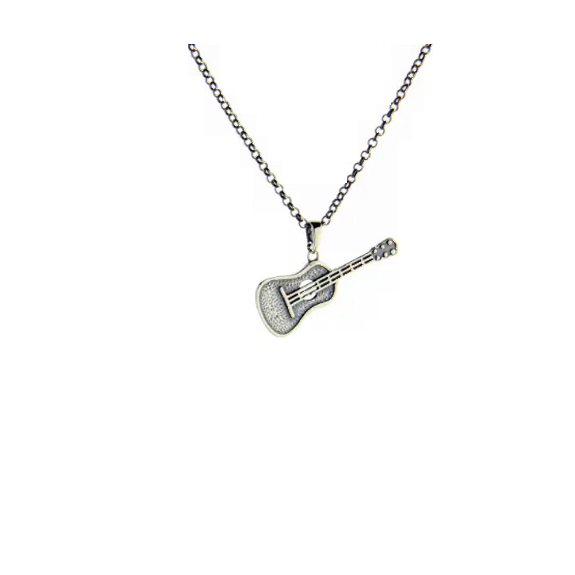 İpek Silver 925 Ayar Gümüş Gitar Model Erkek Kolye EIB403
