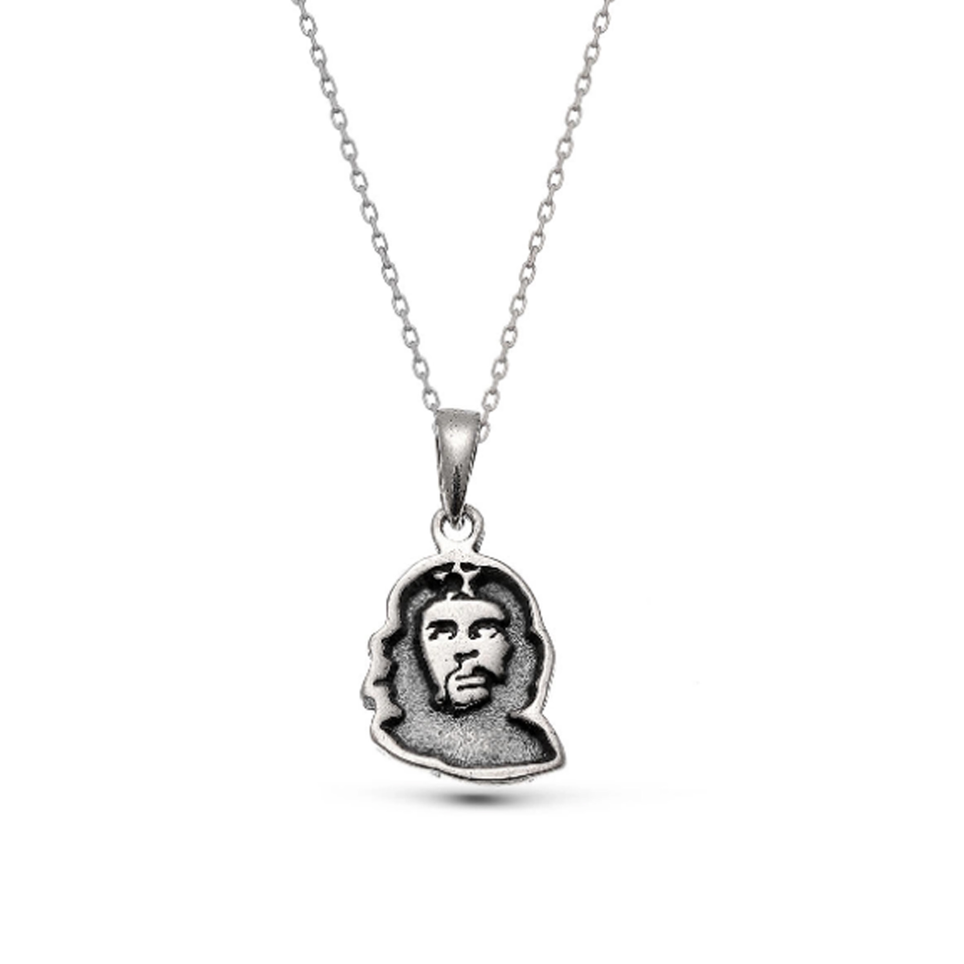 İpek Silver 925 Ayar Gümüş Che Guevara Kolye EIB611