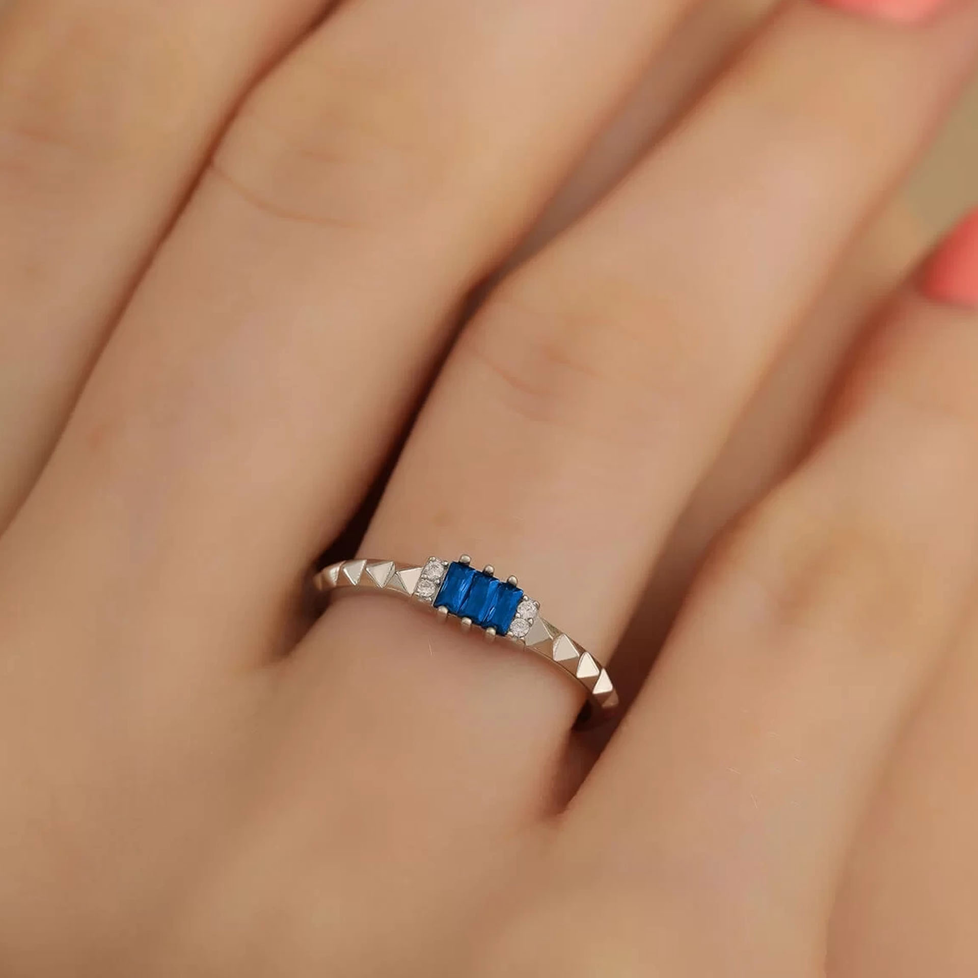İpek Silver 925 Ayar Zirkon Taş Süslemeli Baget Ayarlanabilir Gümüş Yüzük Silver EIPY519