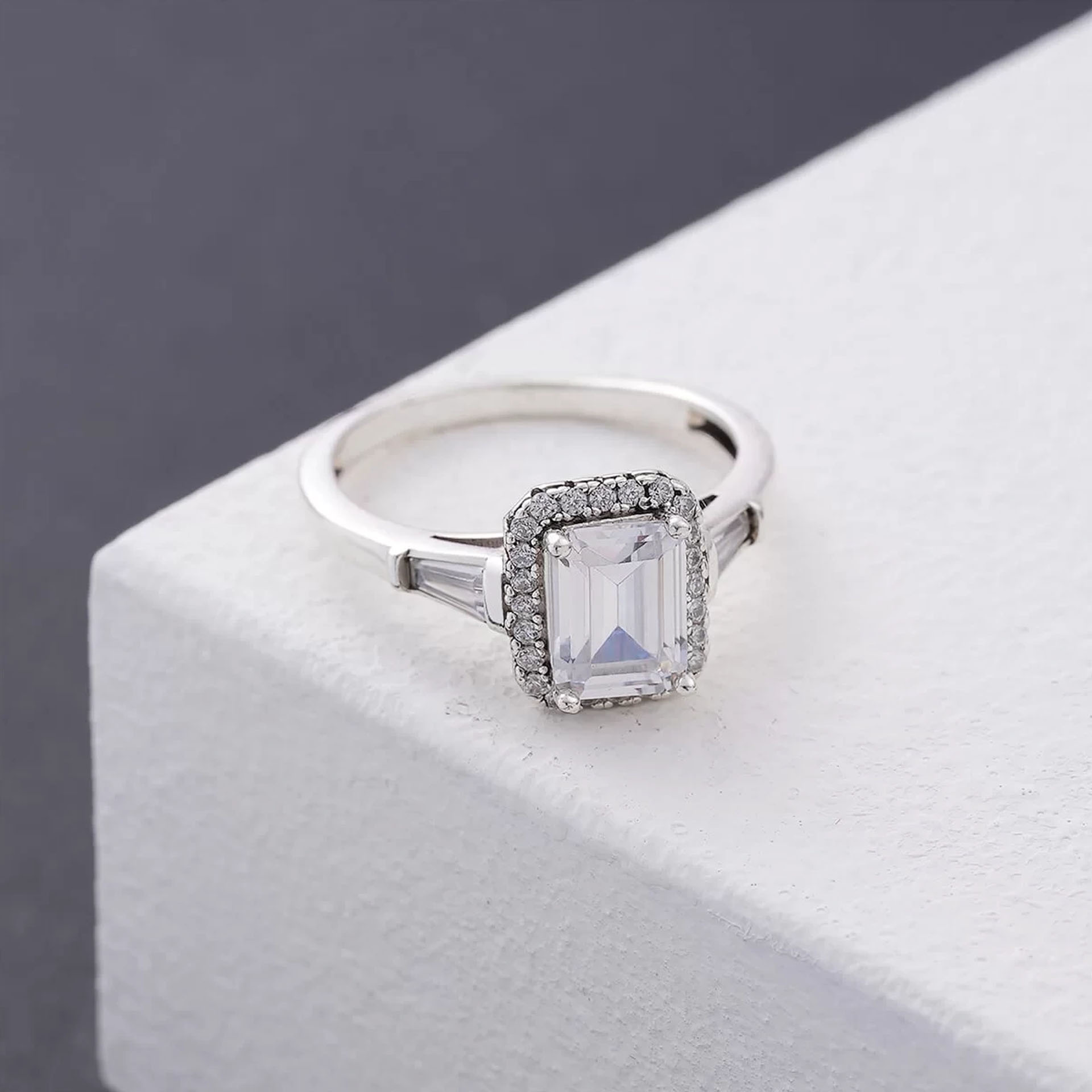 İpek Silver 925 Ayar Zirkon Taş Süslemeli Baget Yüzük Silver ESIPY358