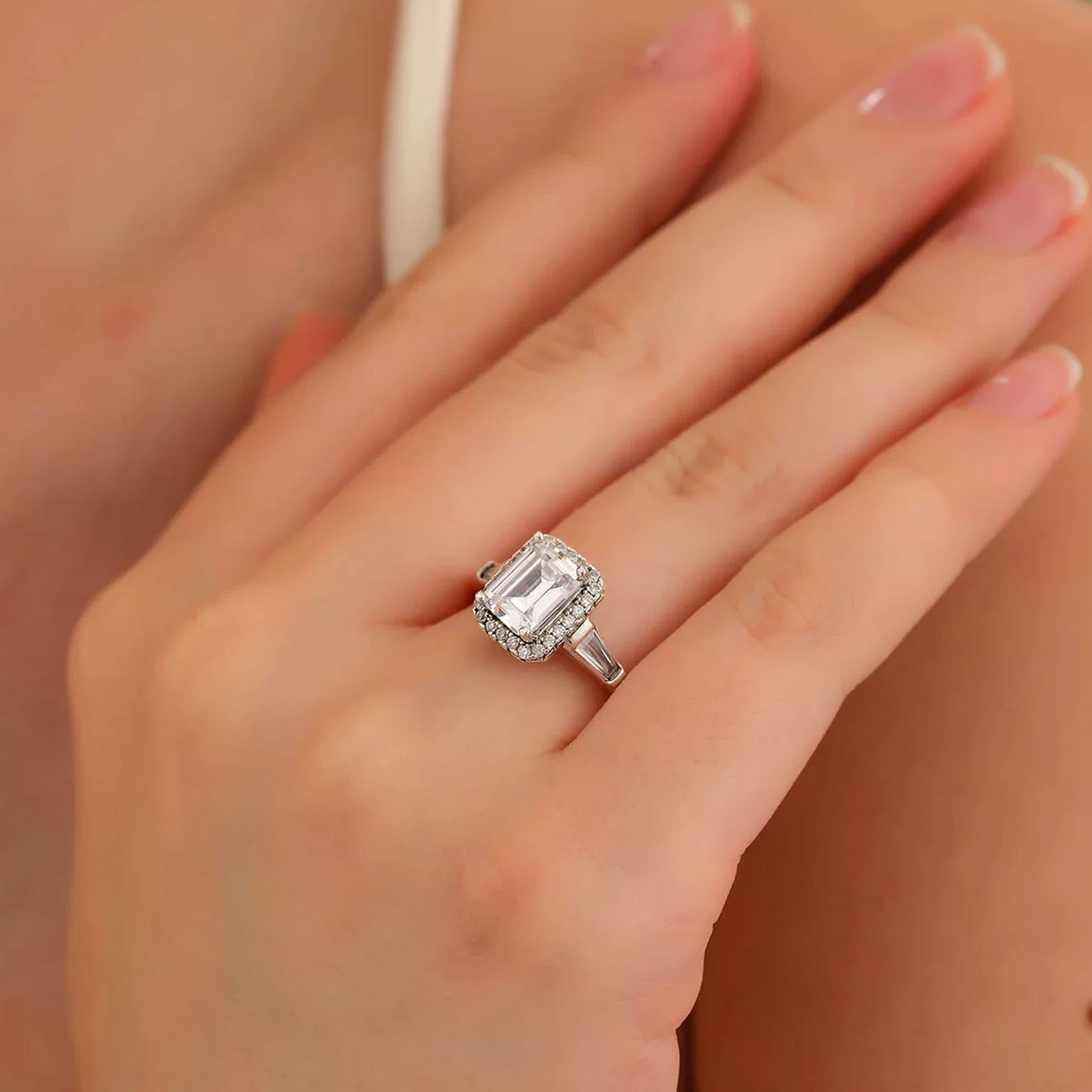 İpek Silver 925 Ayar Zirkon Taş Süslemeli Baget Yüzük Silver ESIPY358
