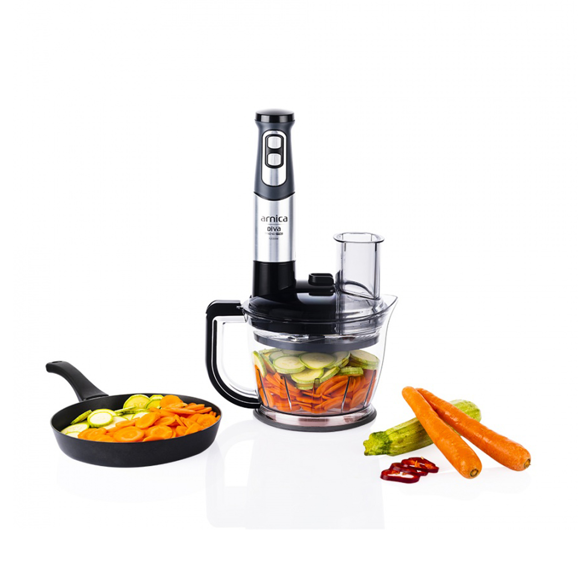 Arnica GH21801 Diva Trend Pro Doğrayıcı Blender Seti Gümüş