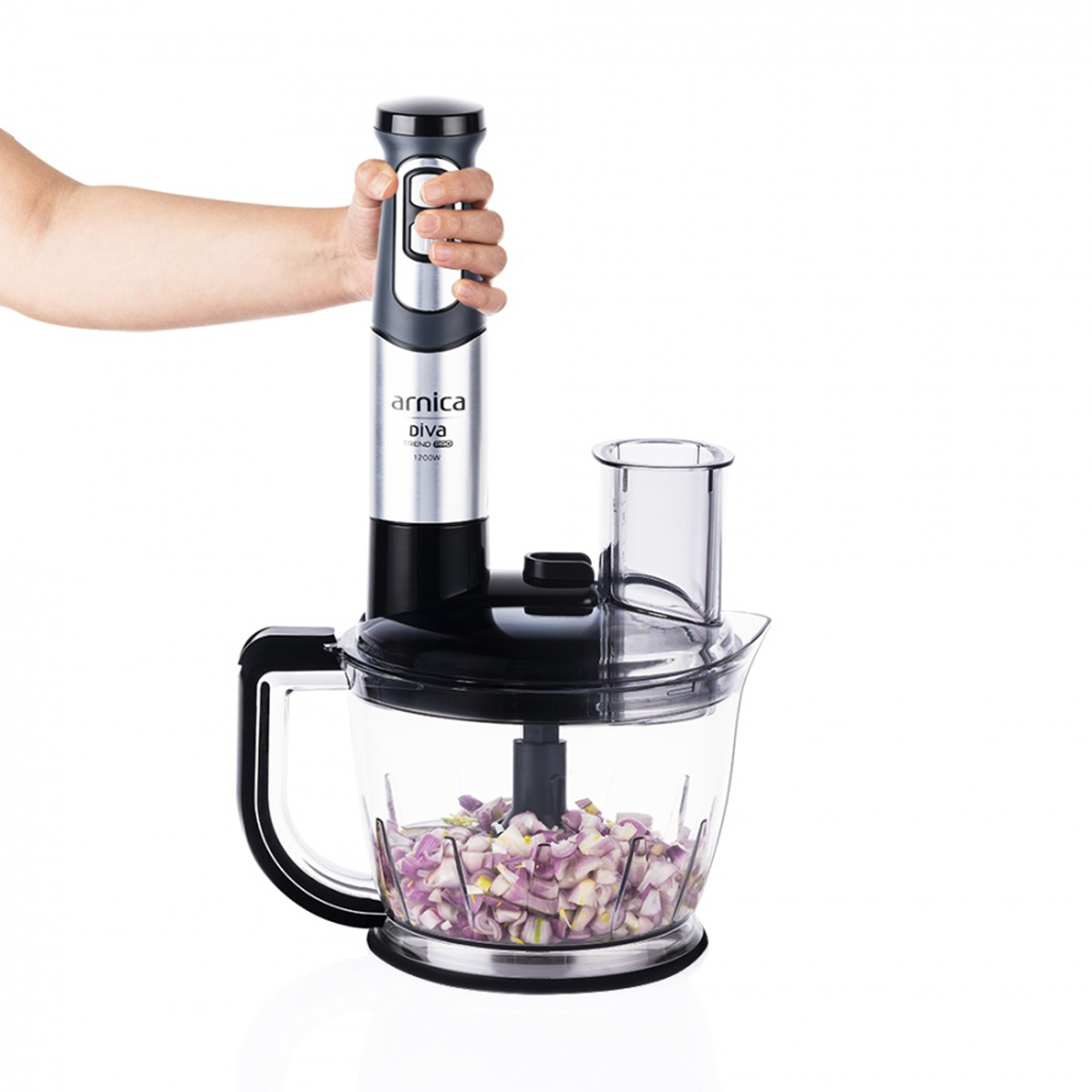 Arnica GH21801 Diva Trend Pro Doğrayıcı Blender Seti Gümüş