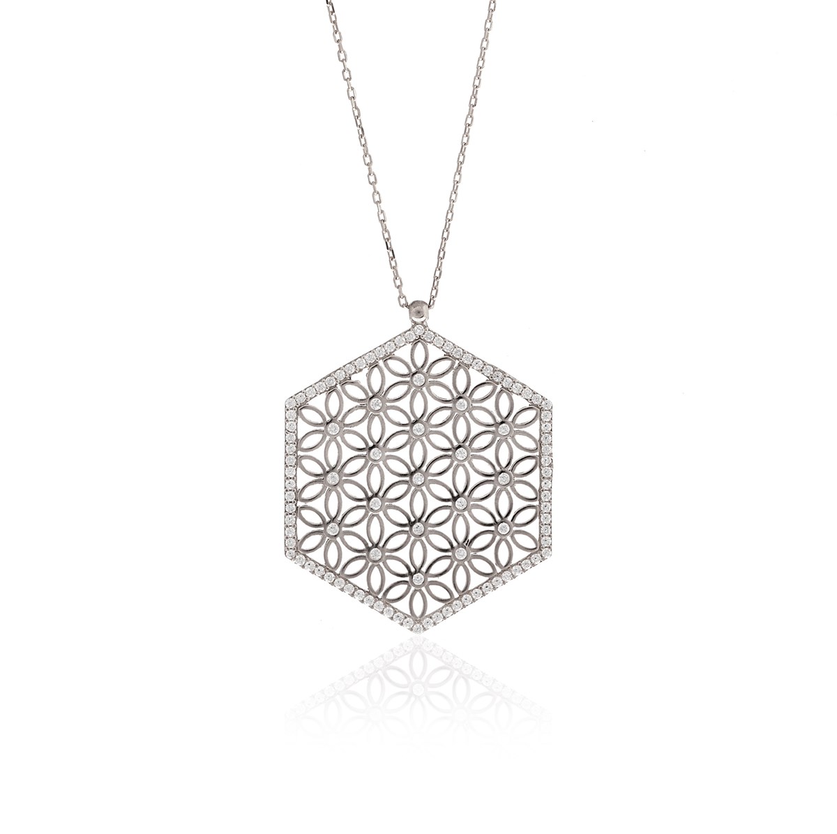 İpek Silver Yaşam Çiçeği Kolye EH1062