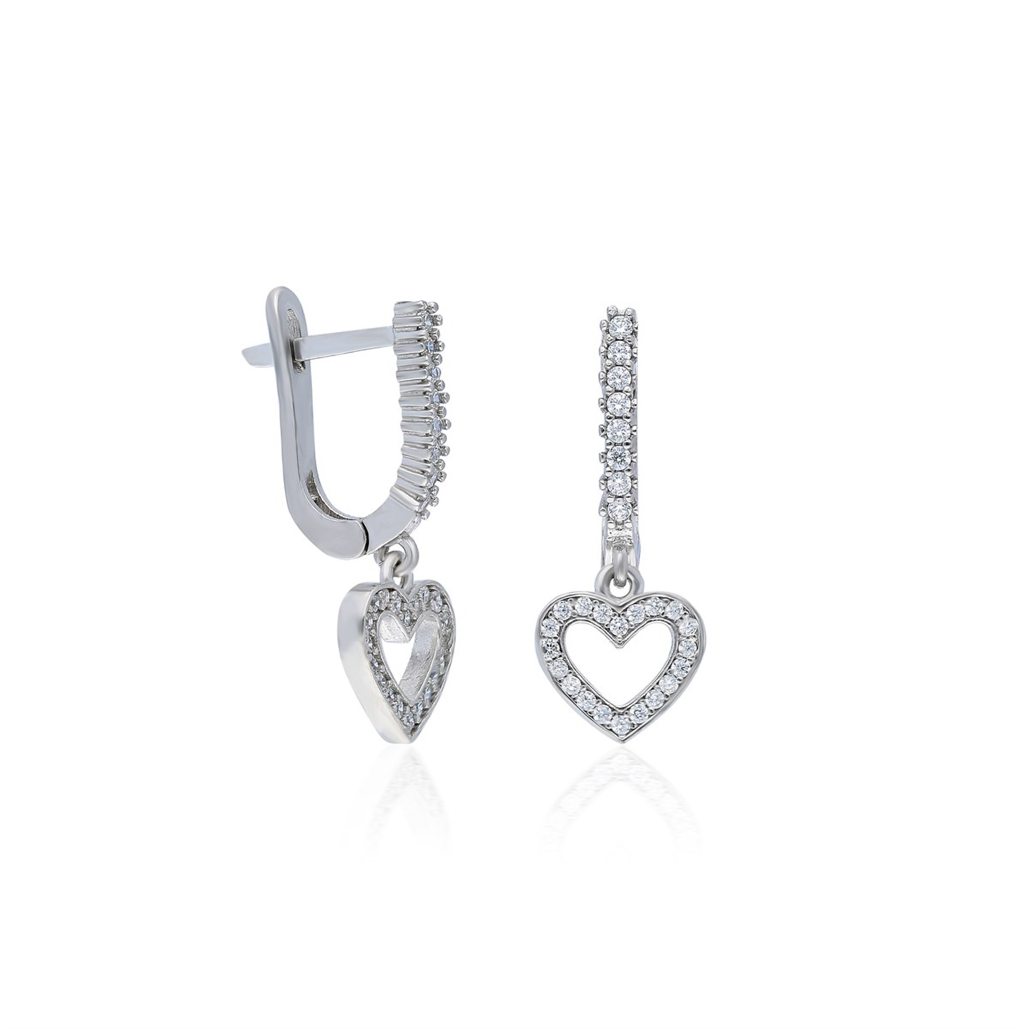 İpek Silver Kalp Sallantılı Gümüş Küpe EIKU145