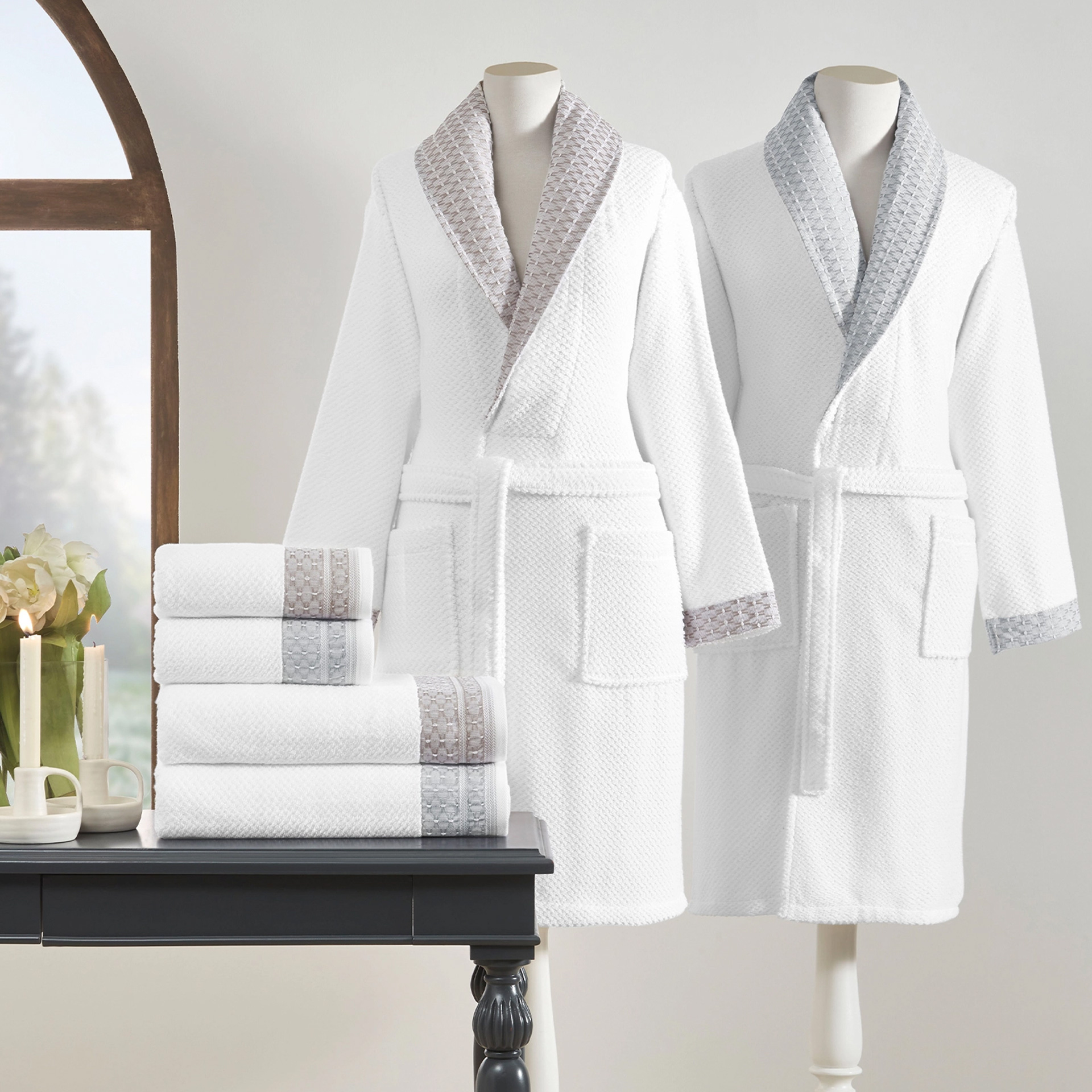 Özdilek Strap Aile Seti - Gri/Bej | Evkur