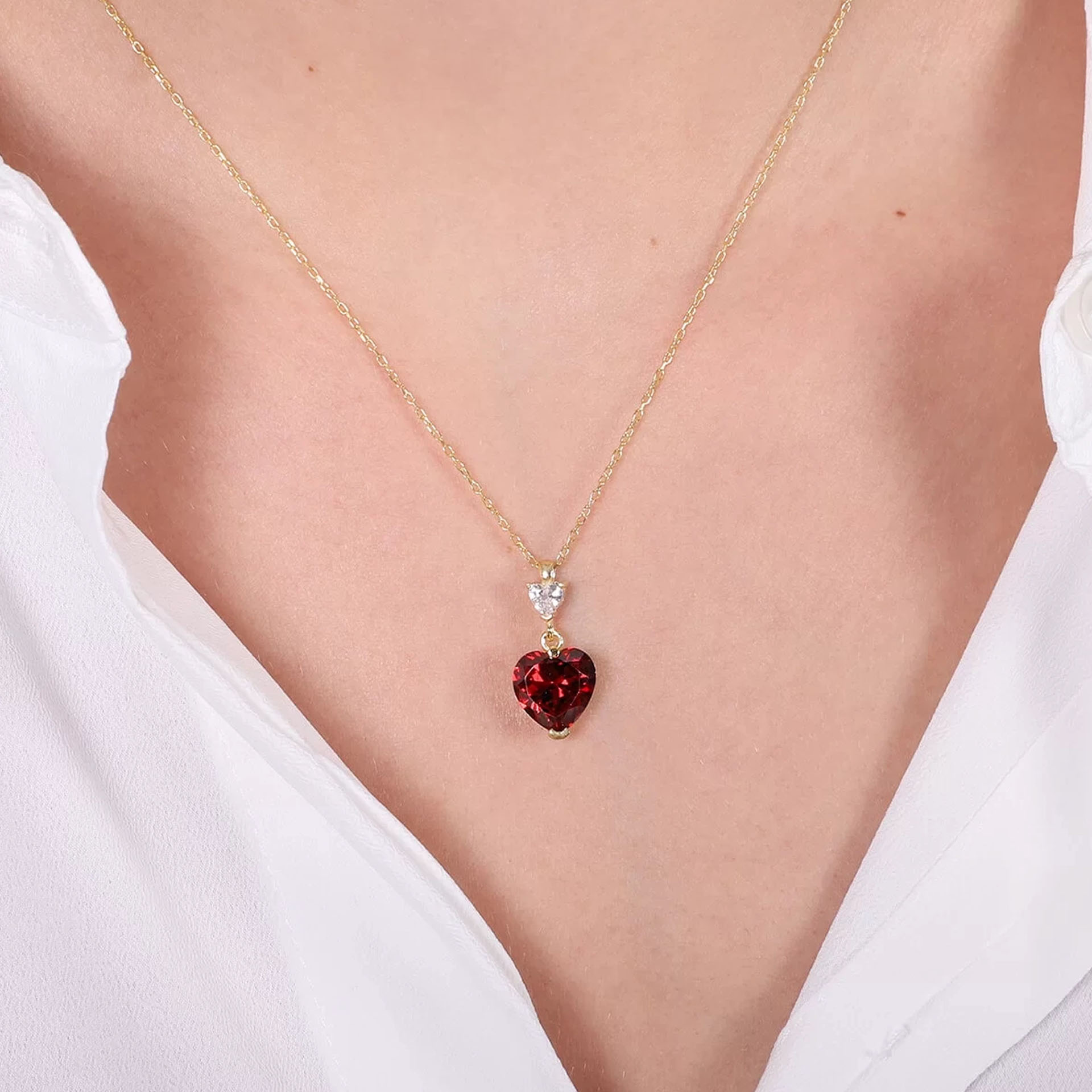 İpek Silver 925 Ayar Opal Rengi Zirkon Taşlı Altın Kaplama Kolye ESH705
