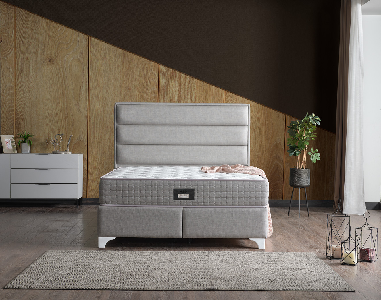 Evkur Collection Iris Baza Seti 90x190 cm Gri