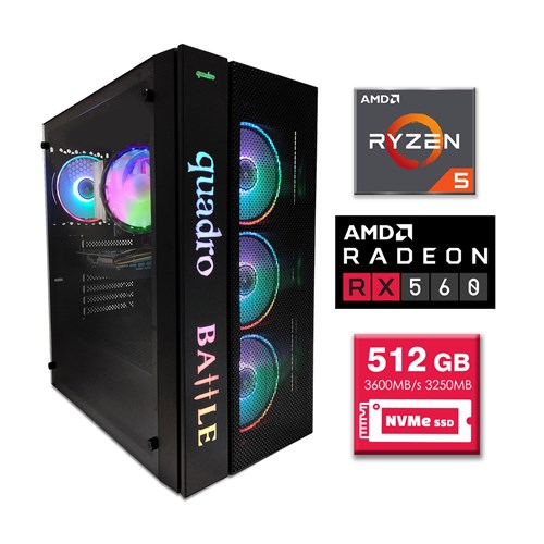 Quadro AMD Ryzen 5 5500 3.6Ghz 16GB RAM