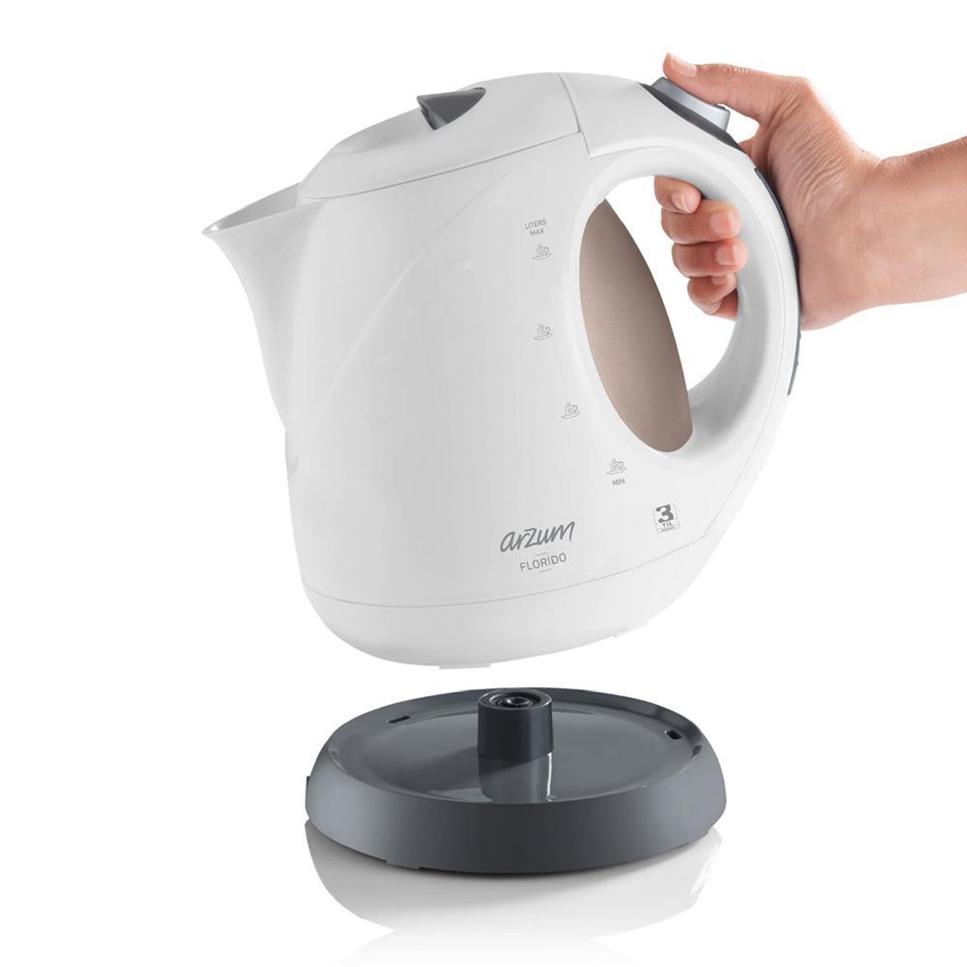 Arzum AR3014 Florido Gizli Rezistanslı Su Isıtıcısı Beyaz