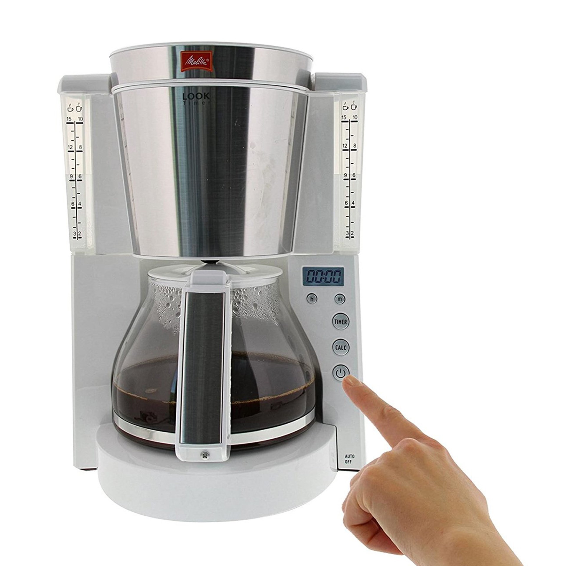 Melitta Look IV Timer Zaman Ayarlı Filtre Kahve Makinesi Beyaz, melitta