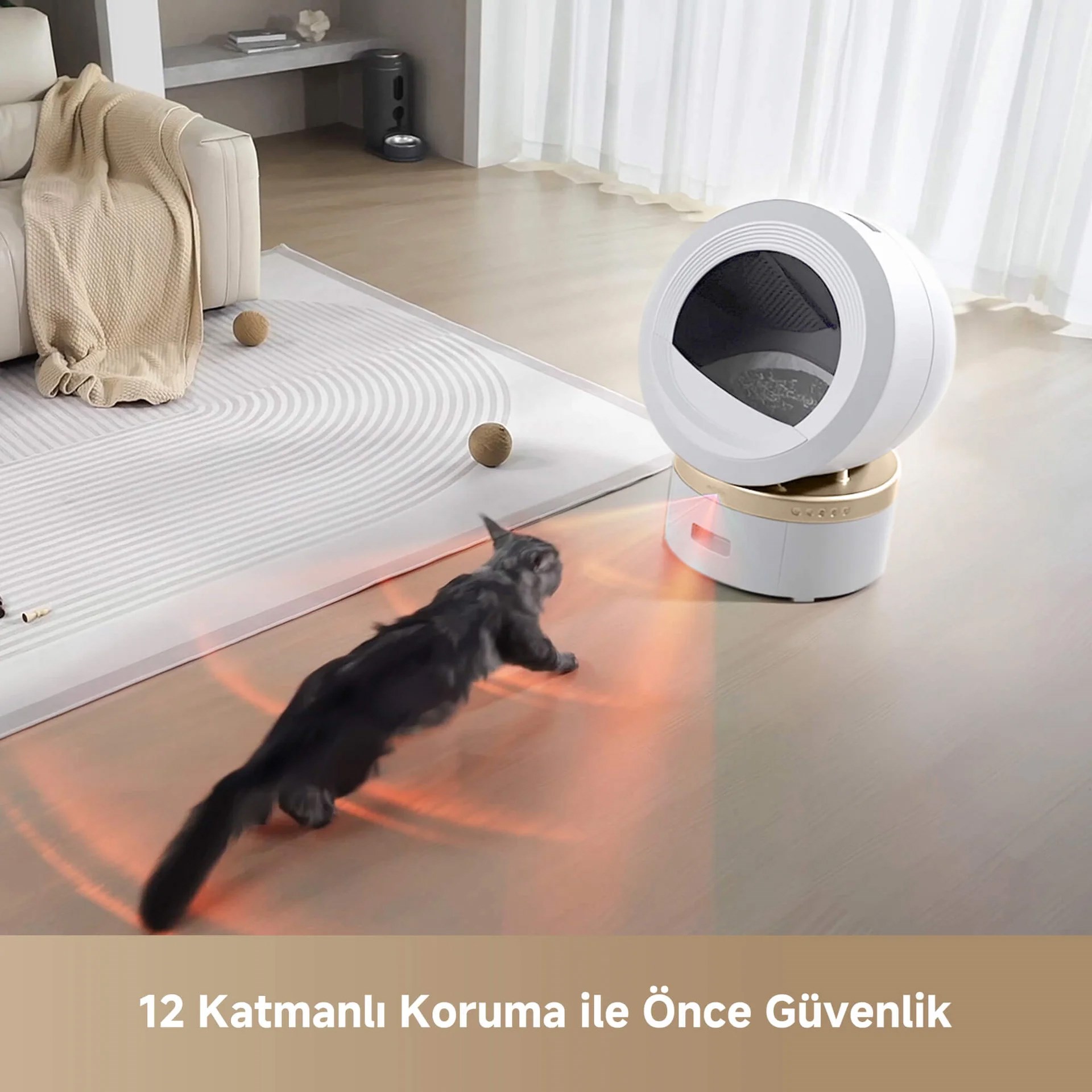 Mova LR10 Prime Akıllı Kedi Tuvaleti Beyaz