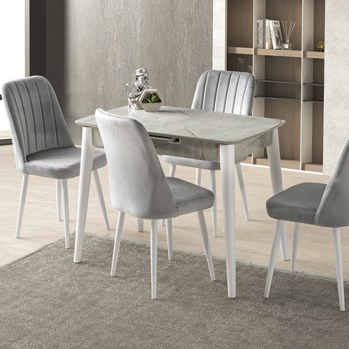 Venüs Masa Takımı 60x100 cm Lagina-Açık Gri | Evkur