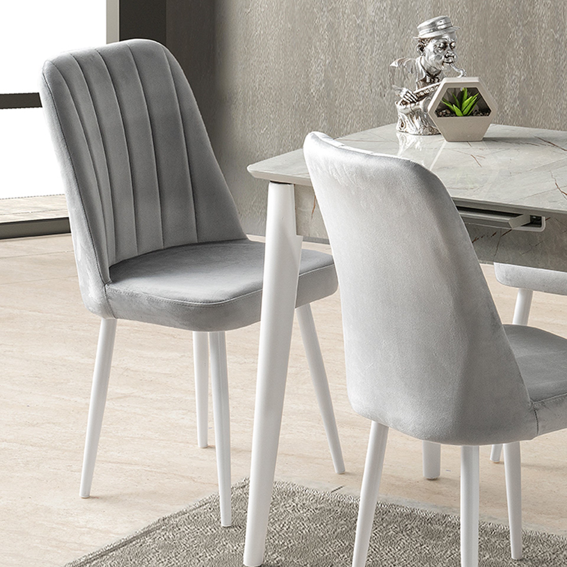 Venüs Masa Takımı 60x100 cm Lagina-Açık Gri