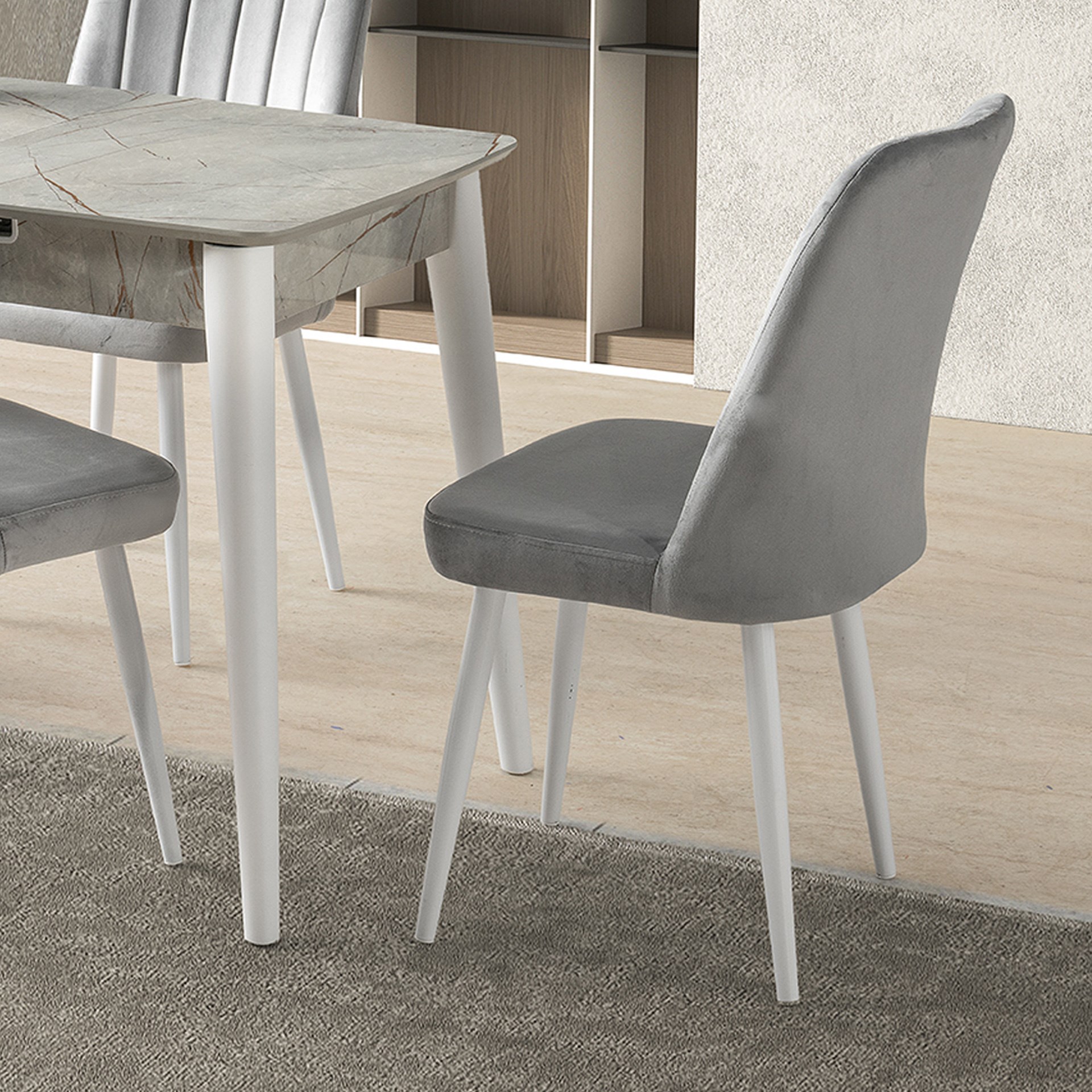 Venüs Masa Takımı 60x100 cm Lagina-Açık Gri