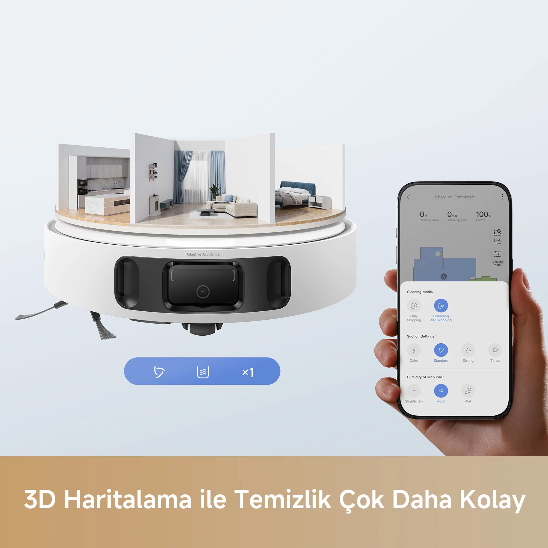 Mova E40 Ultra Robot Süpürge Beyaz