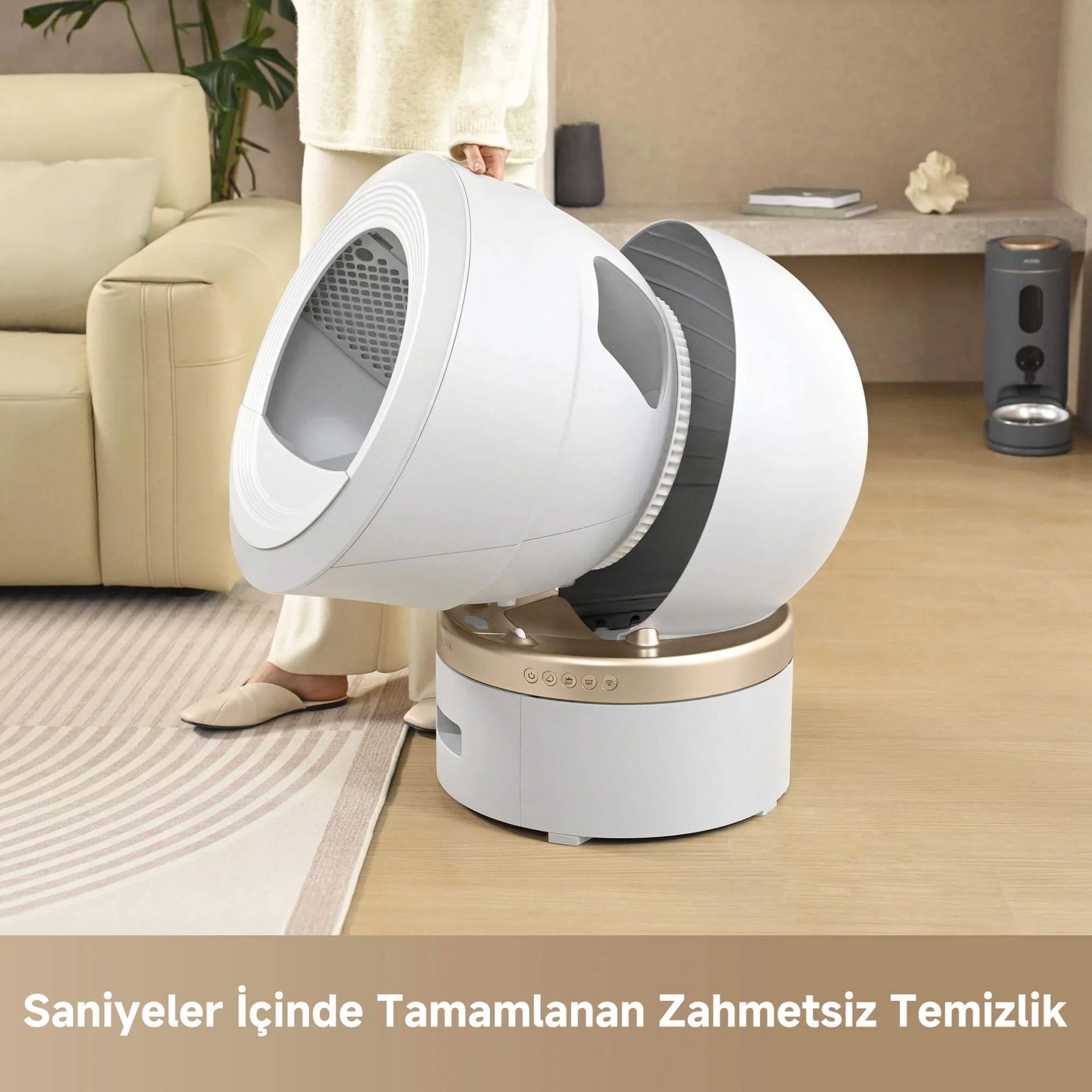 Mova LR10 Prime Akıllı Kedi Tuvaleti Beyaz