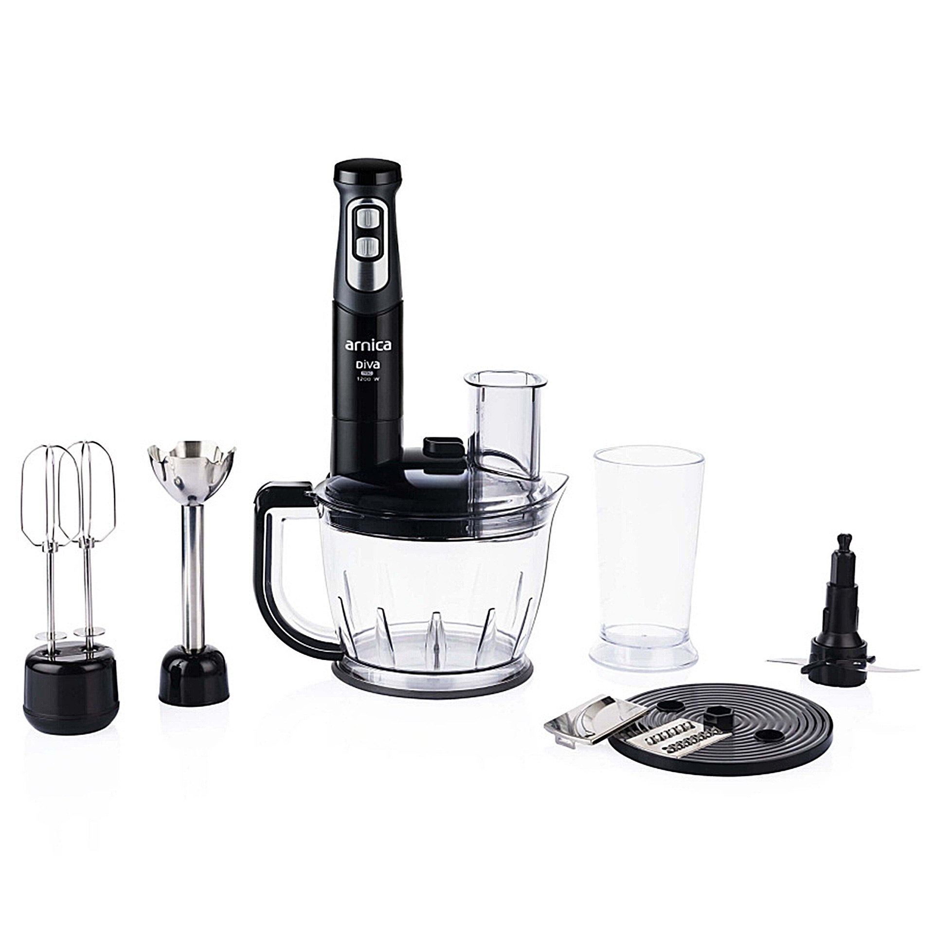 Arnica GH21803 Diva Pro Doğrayıcı Blender Seti Siyah