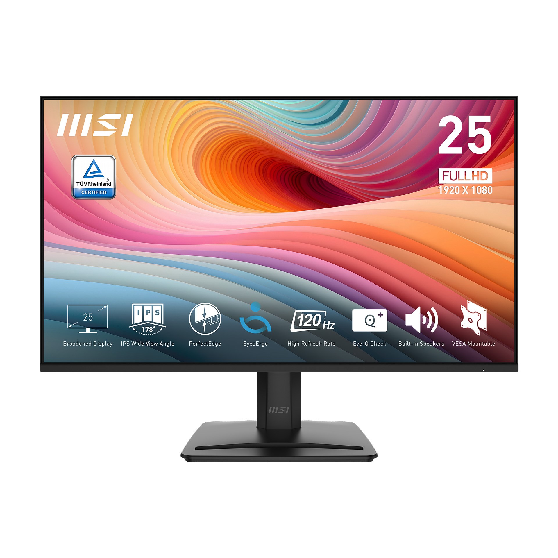 MSI 24.5 PRO MP251 E2 1920x1080 (FHD) 16:9 FLAT IPS 120HZ 1MS ADAPTIVE-SYNC SIYAH MONITOR