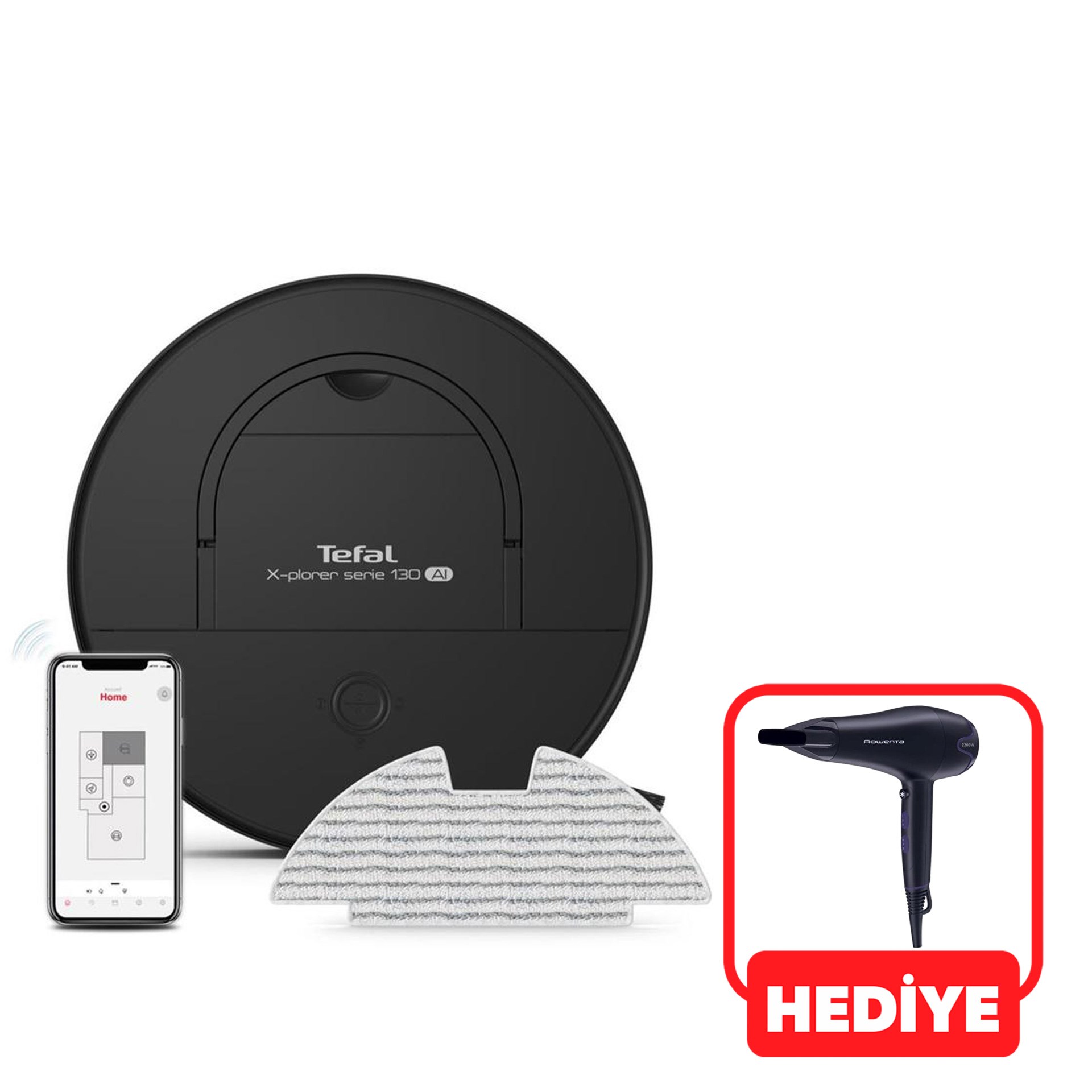 Tefal RG907 X-Plorer Serie 130 AI Mop Özellikli Akıllı Robot Süpürge ...